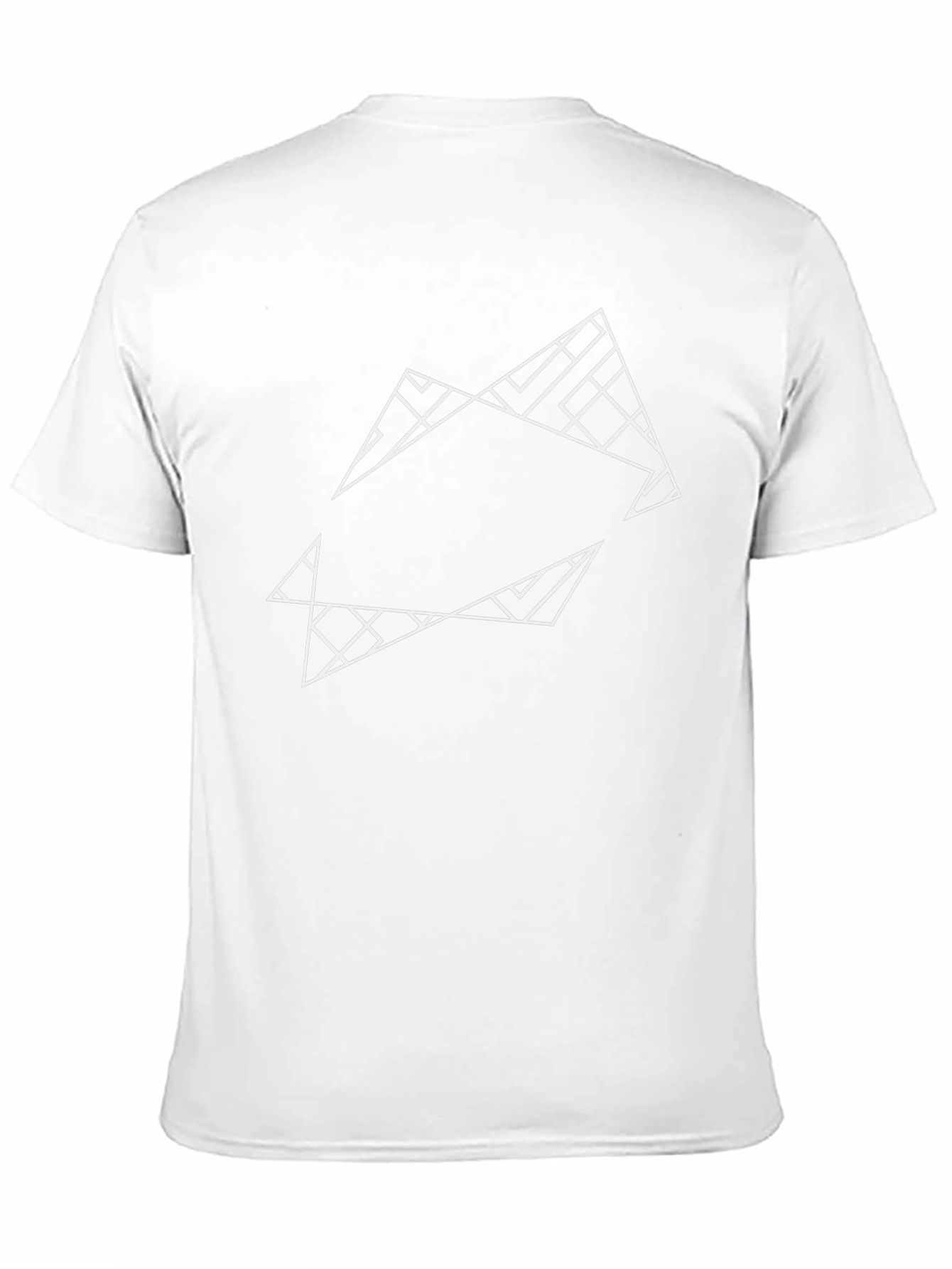 Black Abstract Geometric Line Art Black Tee view 11