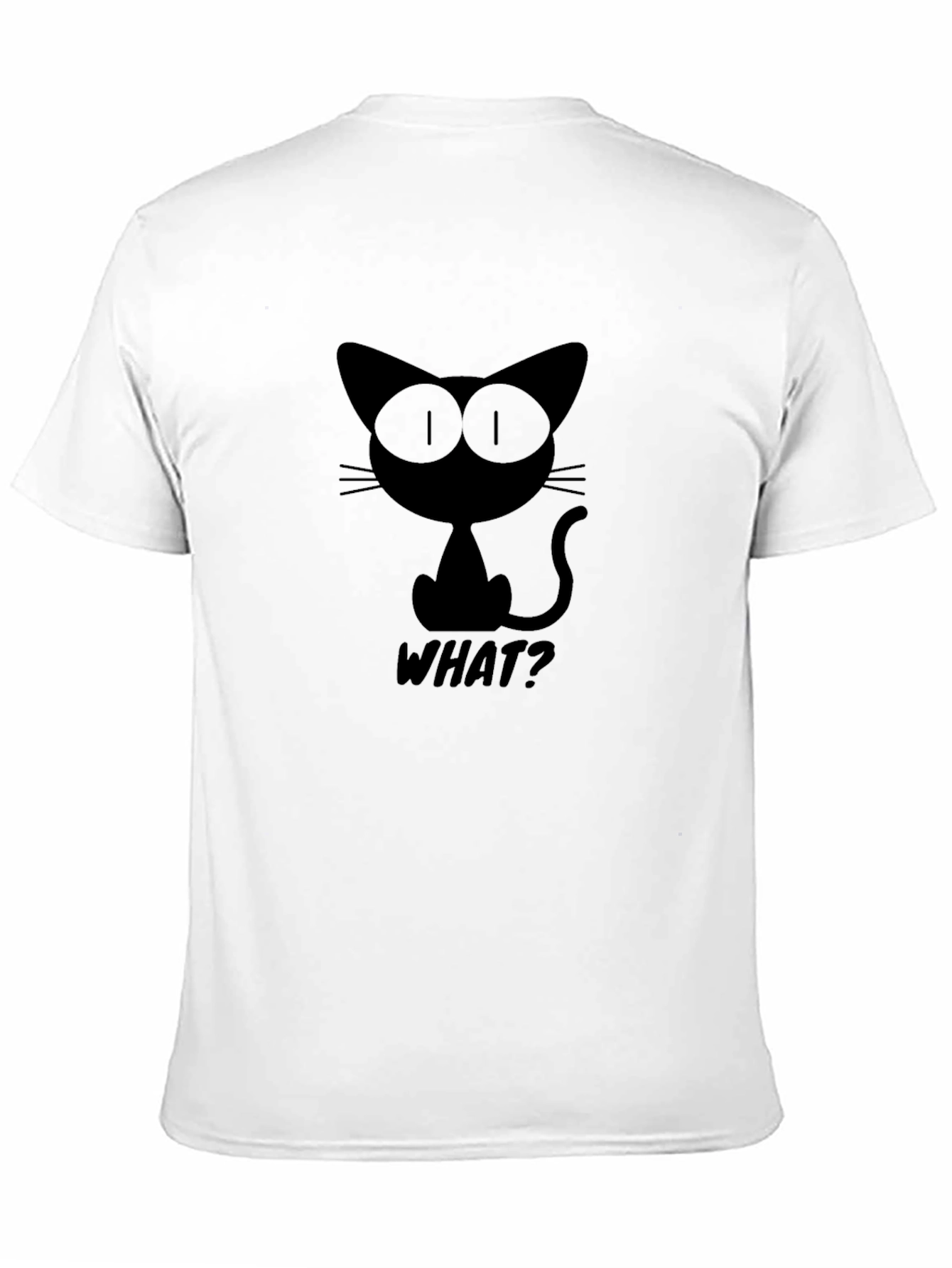 Black Black Cat 'What?' Graphic T-Shirt view 11