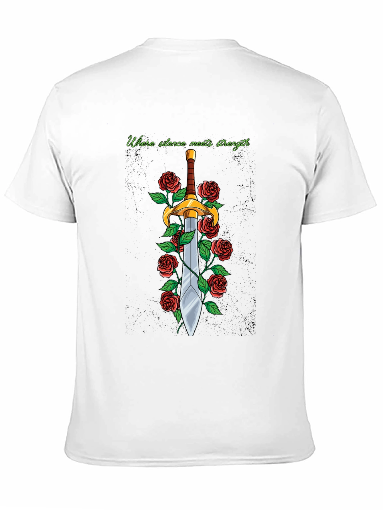 Black Sword and Roses Graphic Tee - Silence Meets Strength view 11