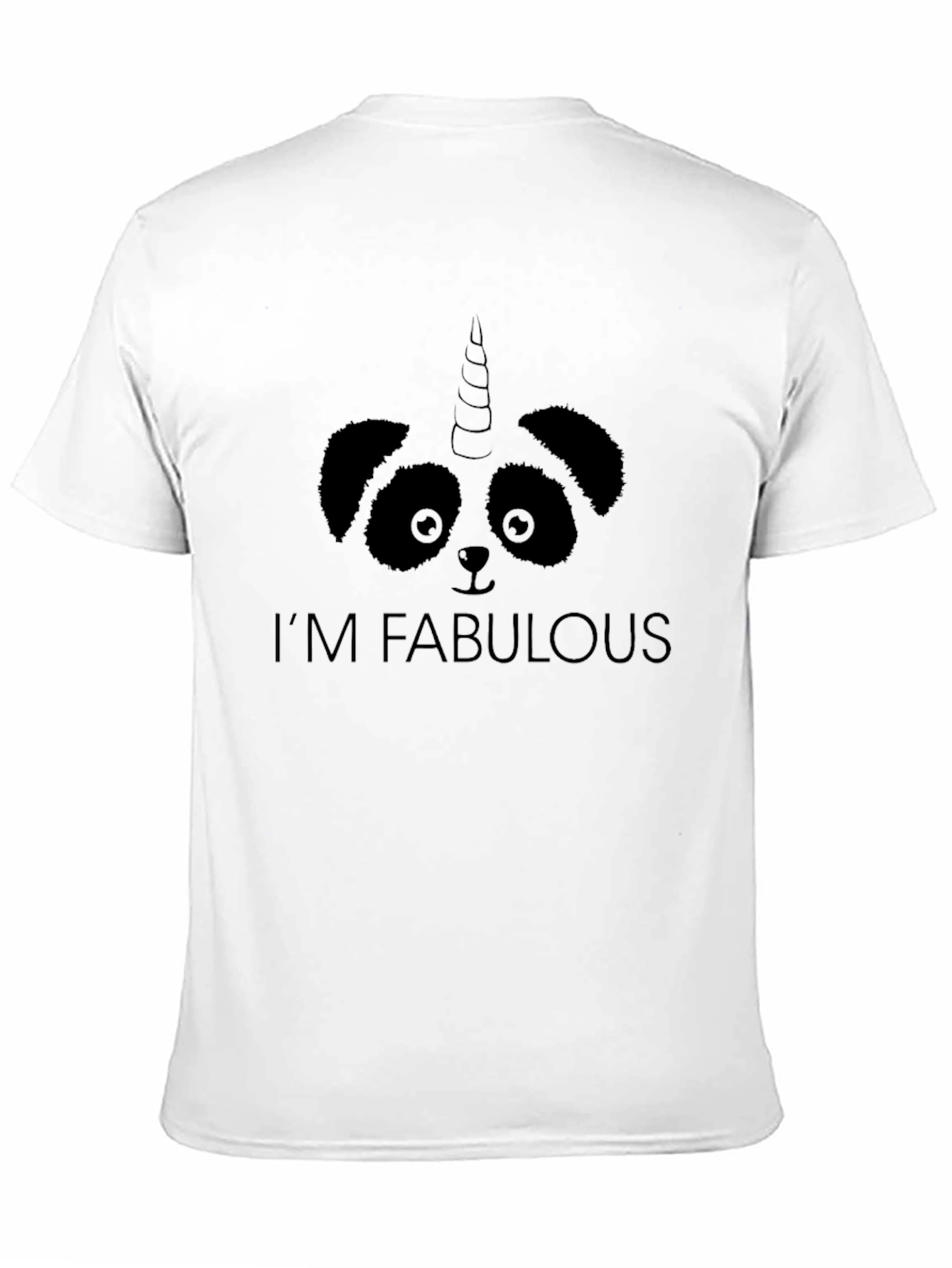 Black I'm Fabulous Panda Unicorn Graphic Tee view 11