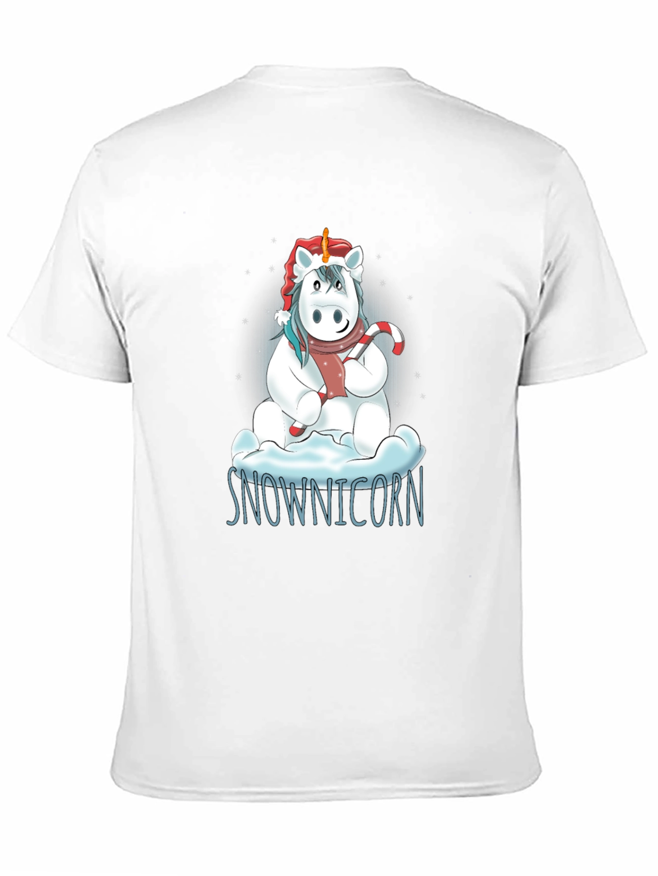 Black Snownicorn Graphic T-Shirt - Christmas Unicorn Tee view 11