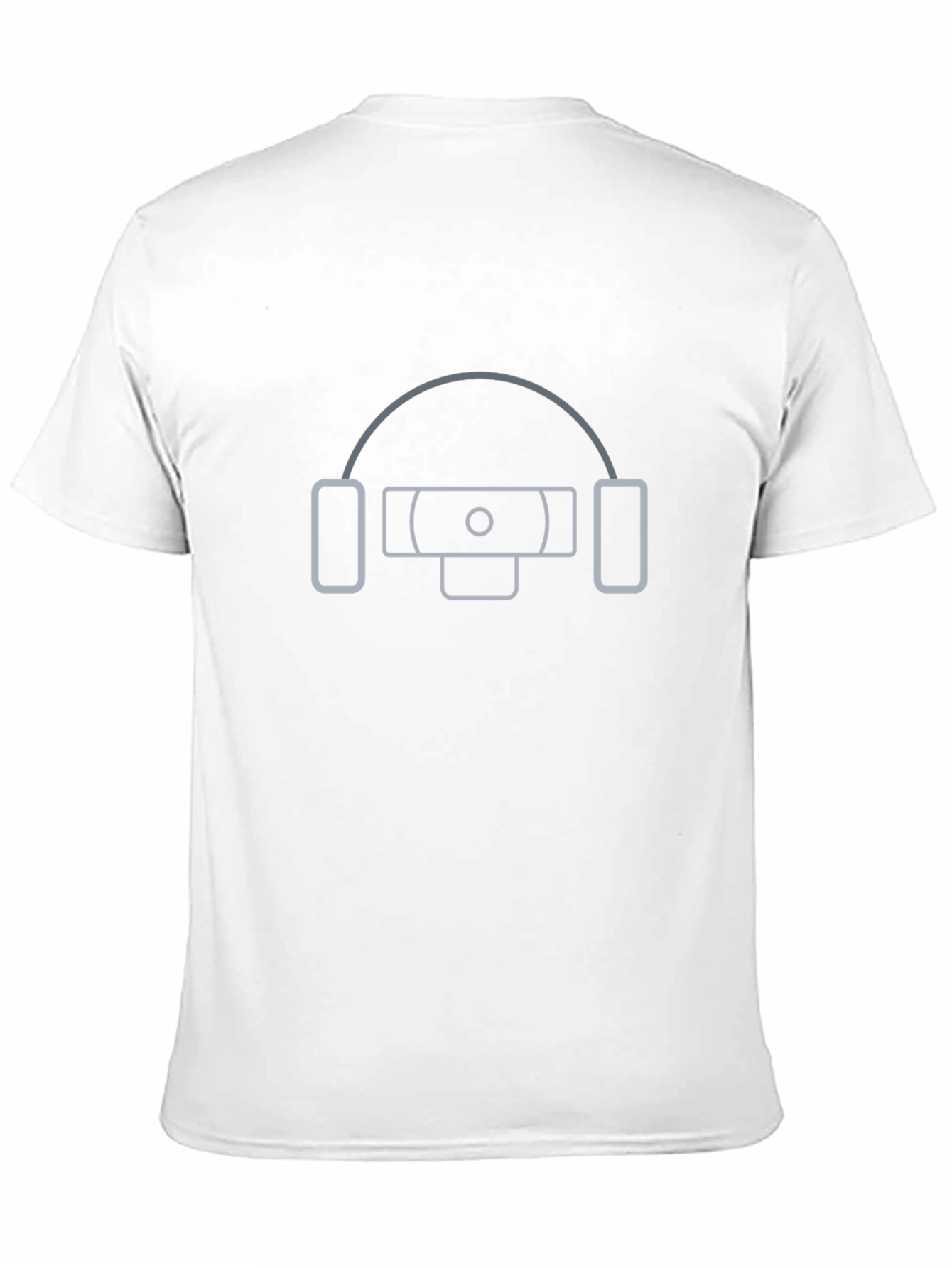 Black T-Shirt with Headset Graphic - 11