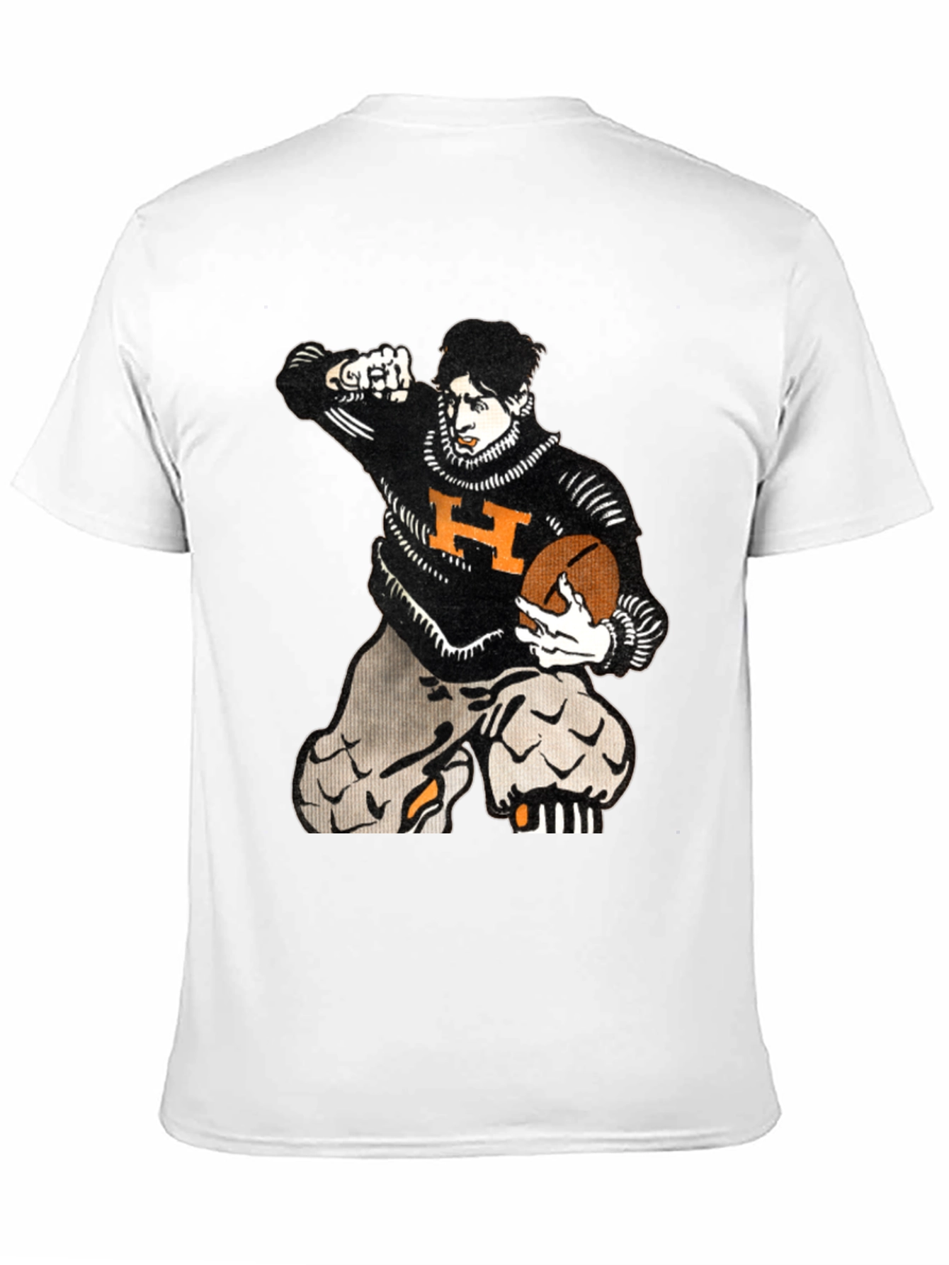 Black Vintage Football Player Graphic T-Shirt - Black view 11
