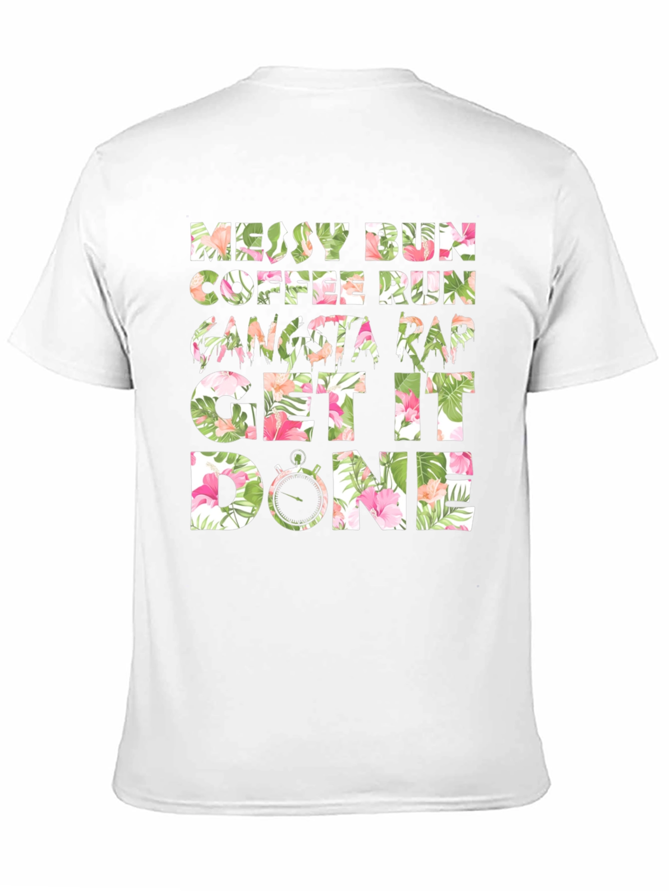 Black Messy Bun Coffee Run T-Shirt view 11