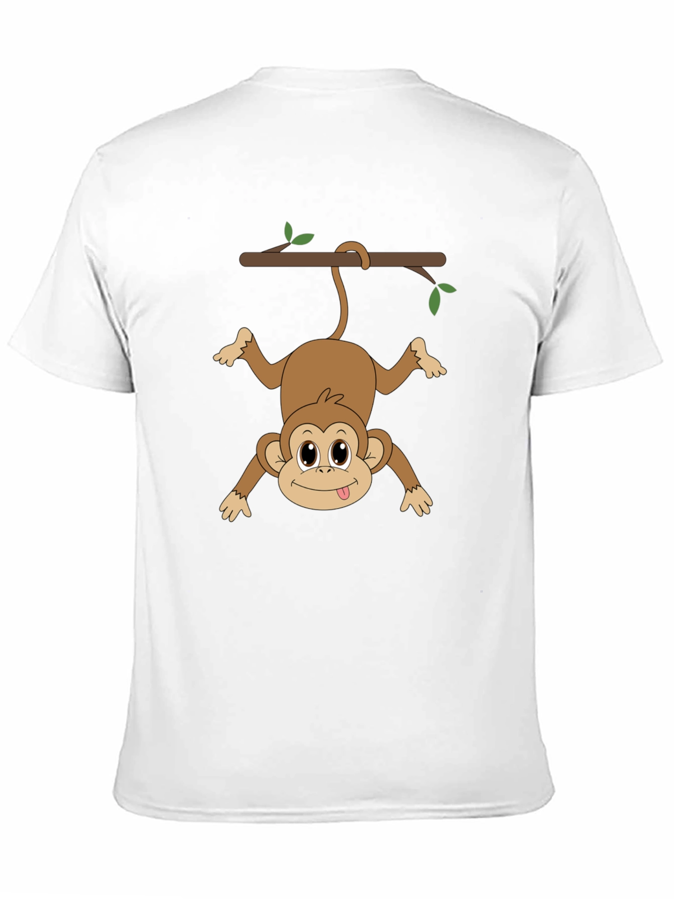 Black Funny Monkey Hanging From Branch Graphic T-Shirt view 11