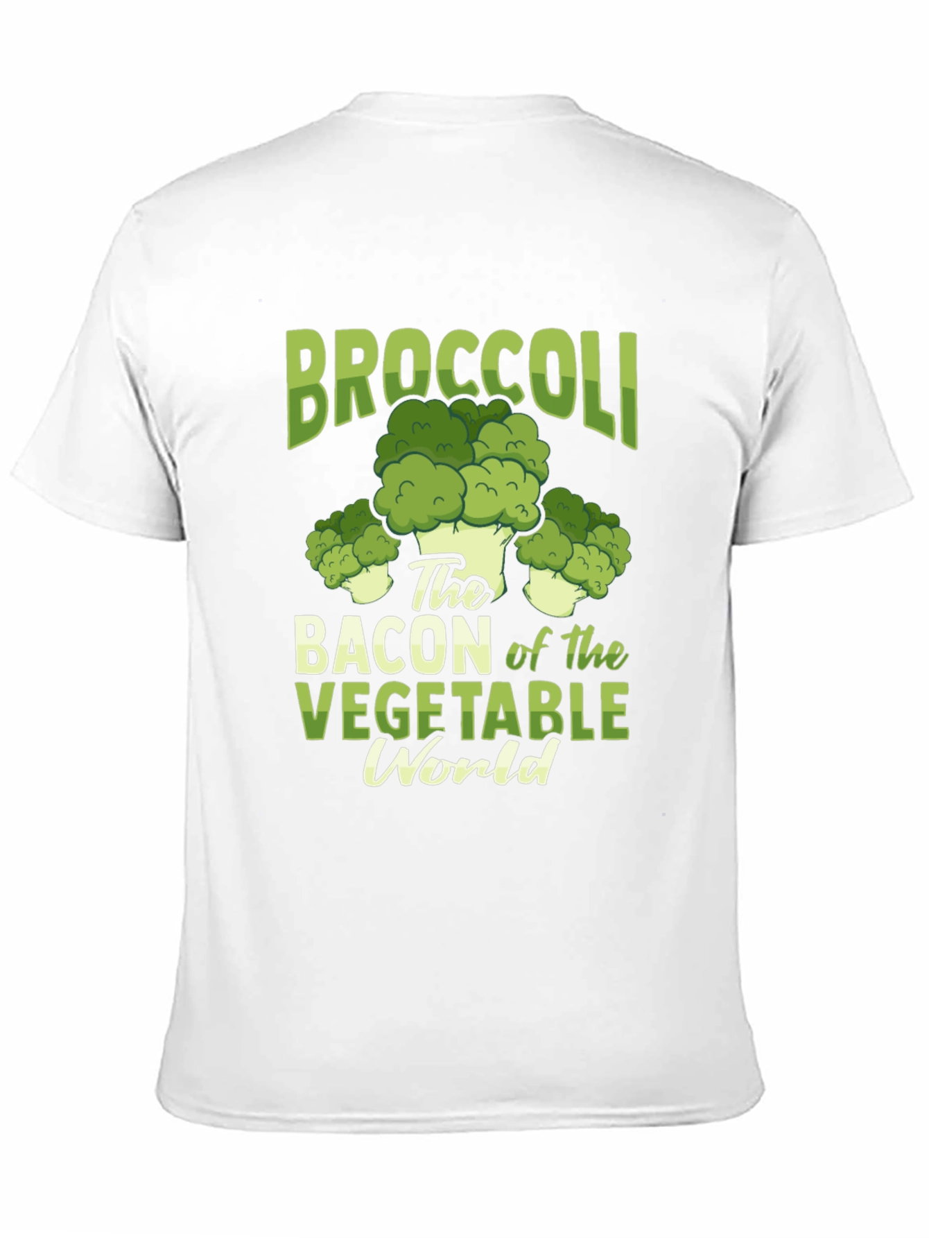 Black Broccoli Bacon Vegetable World Graphic Tee view 11