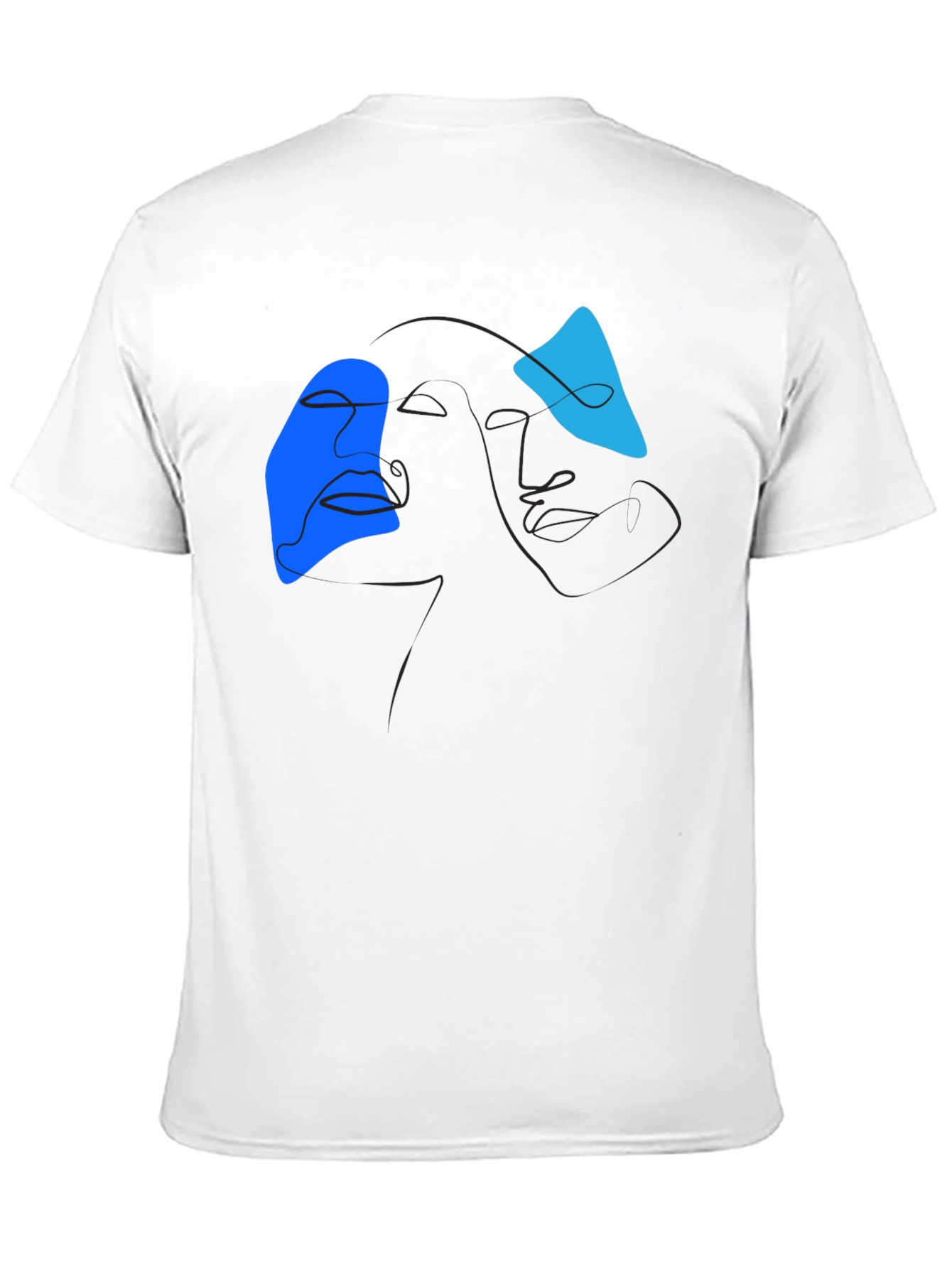 Black Abstract Line Art Graphic Tee - Modern Black T-Shirt view 11