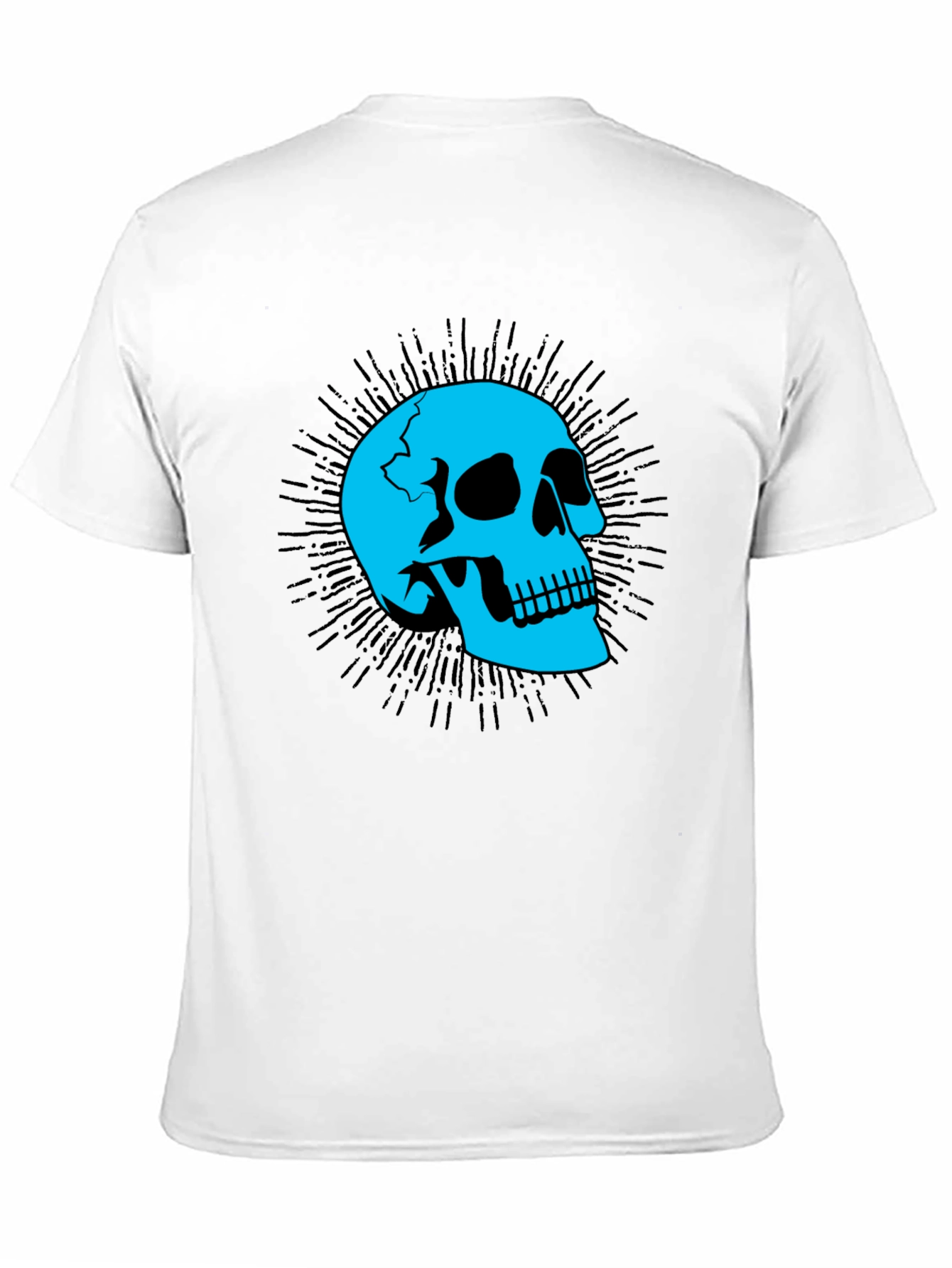 Black Skull Graphic Tee - Black Cotton T-Shirt view 11