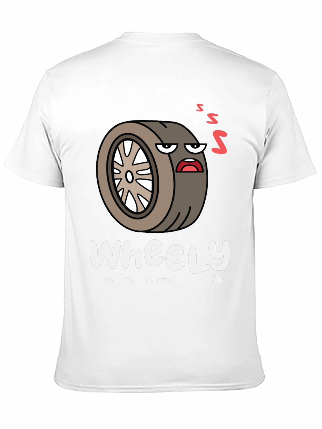 Black Wheely Tired T-Shirt - Funny Graphic Tee for Car Lovers view 11