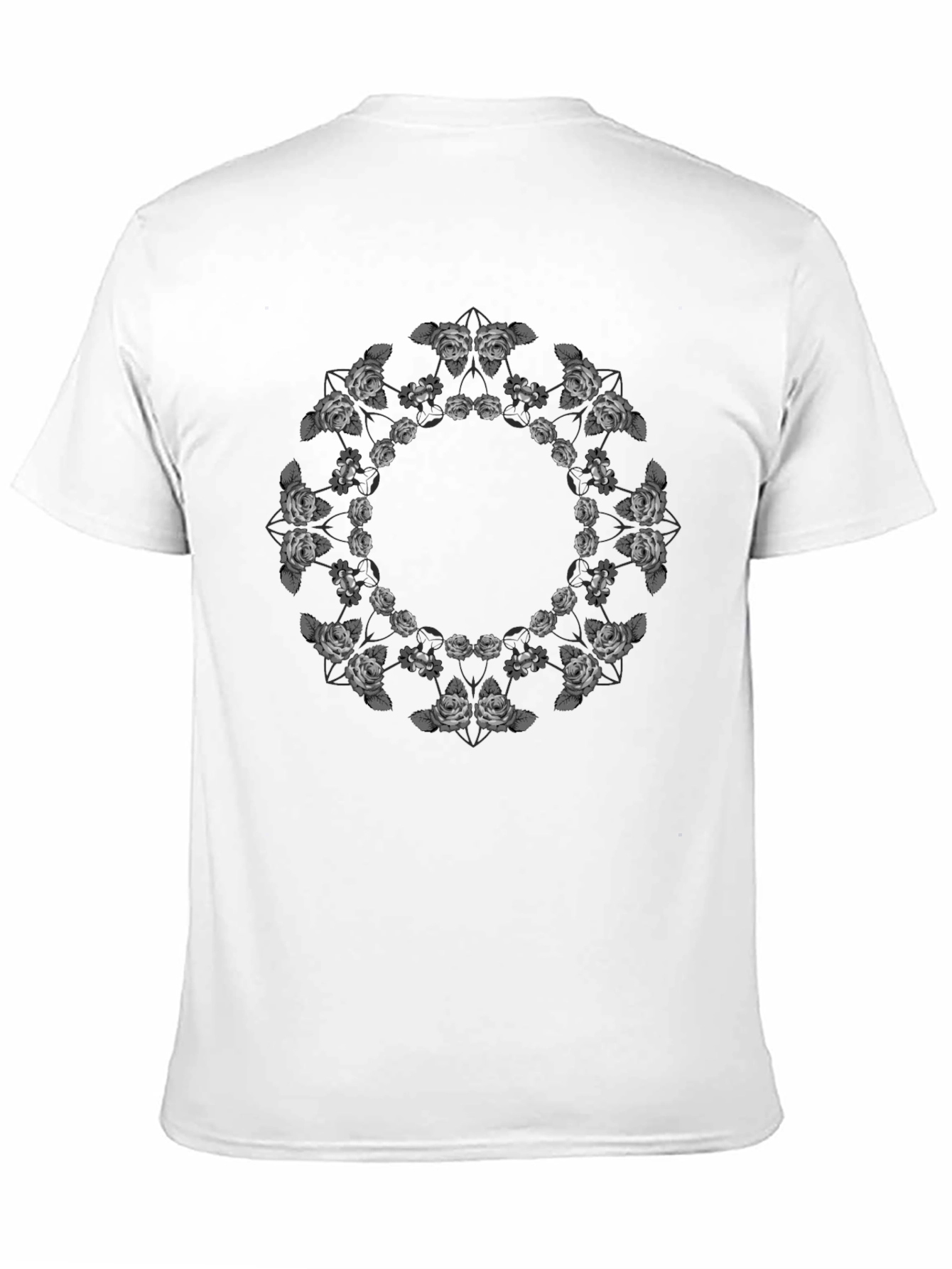 Black Black Floral Mandala T-Shirt view 11