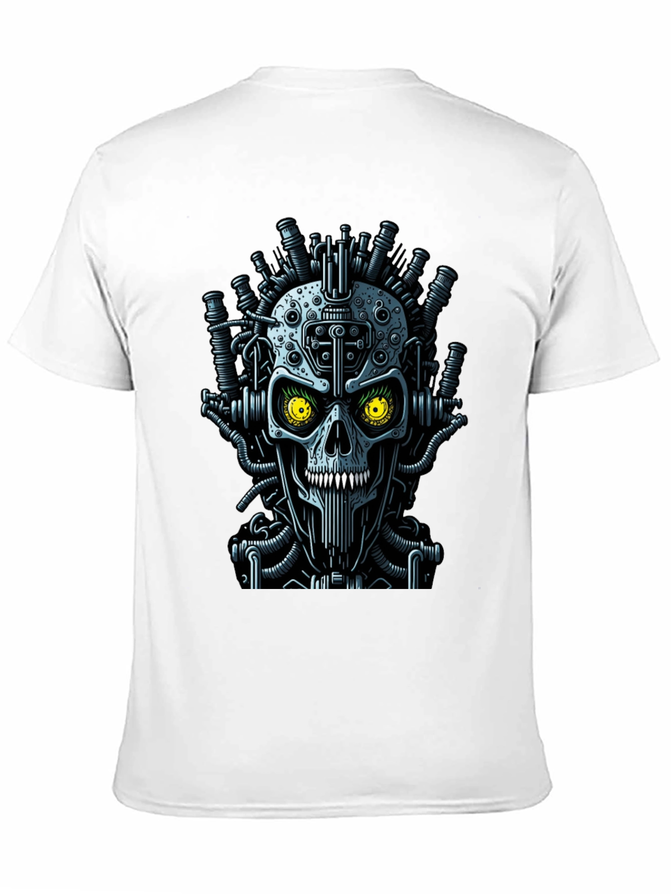 Black Steampunk Skull Graphic T-Shirt - Men's Crew Neck view 11