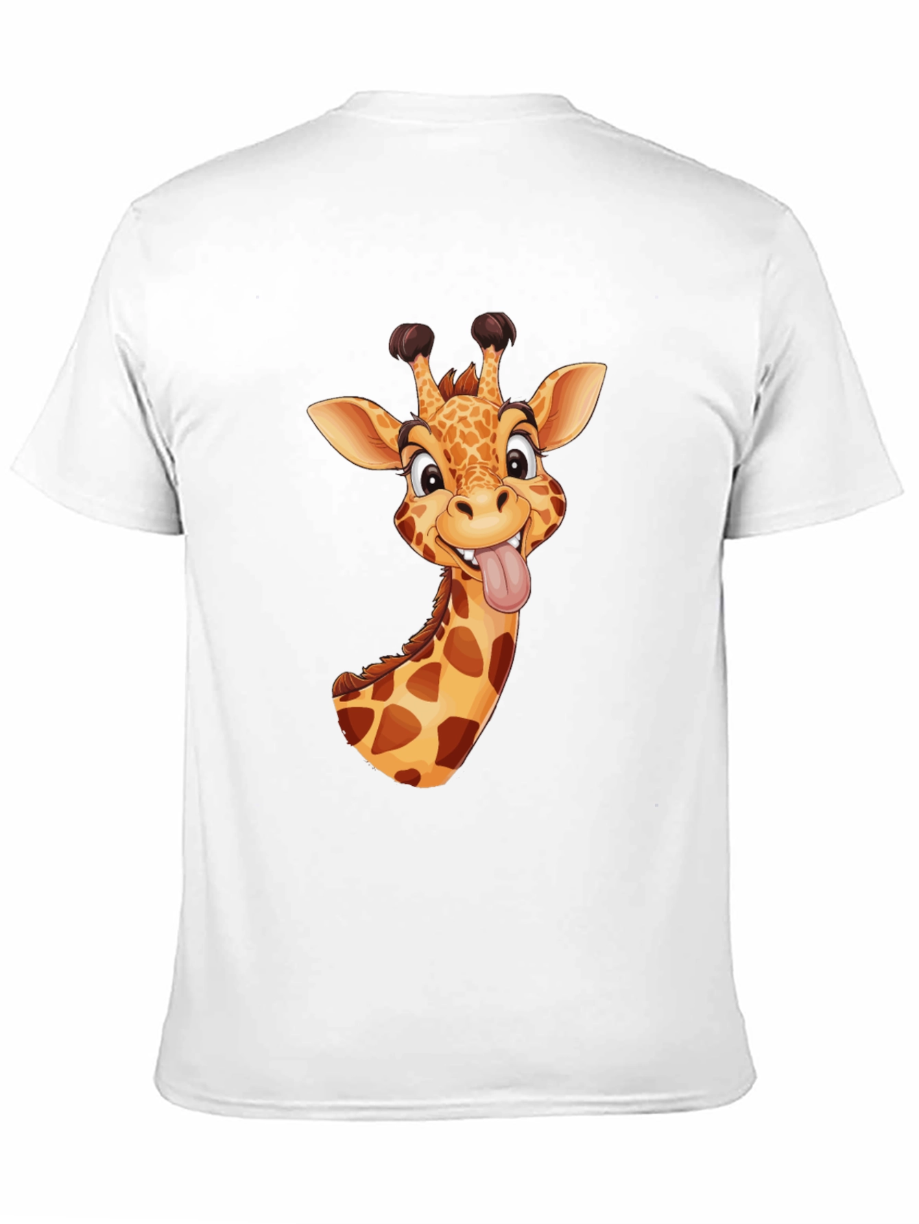 Black Funny Giraffe Graphic Tee - Black Cotton T-Shirt view 11