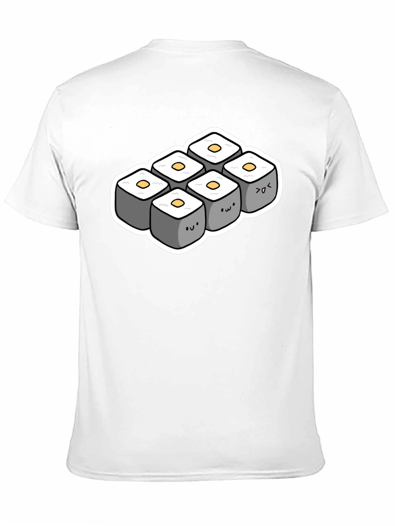 Black Cute Sushi Roll T-Shirt - Black view 11