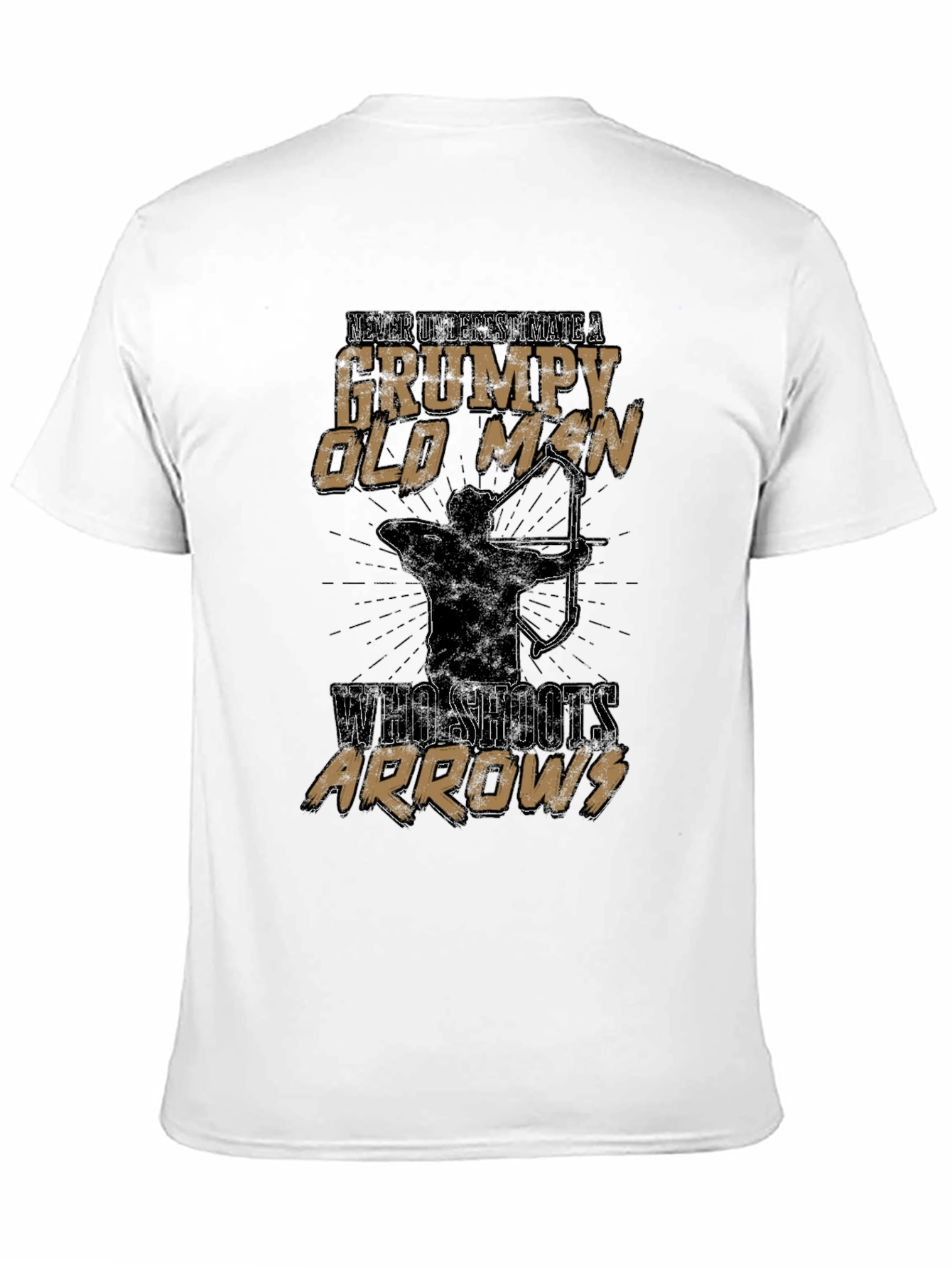 Black Grumpy Old Man Archery T-Shirt view 11