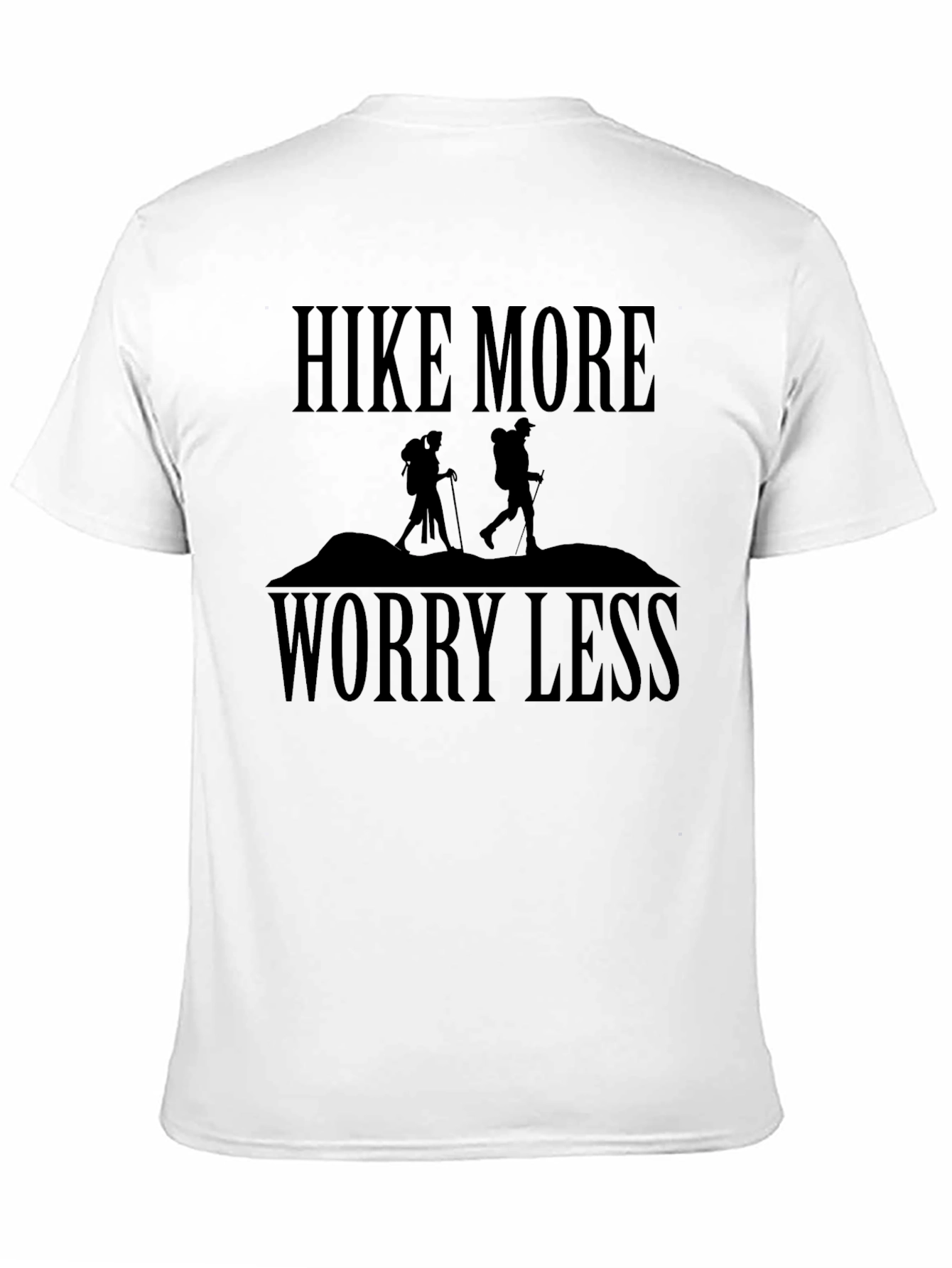 Black Hike More Worry Less Graphic Tee - Outdoor Adventure Shirt view 11