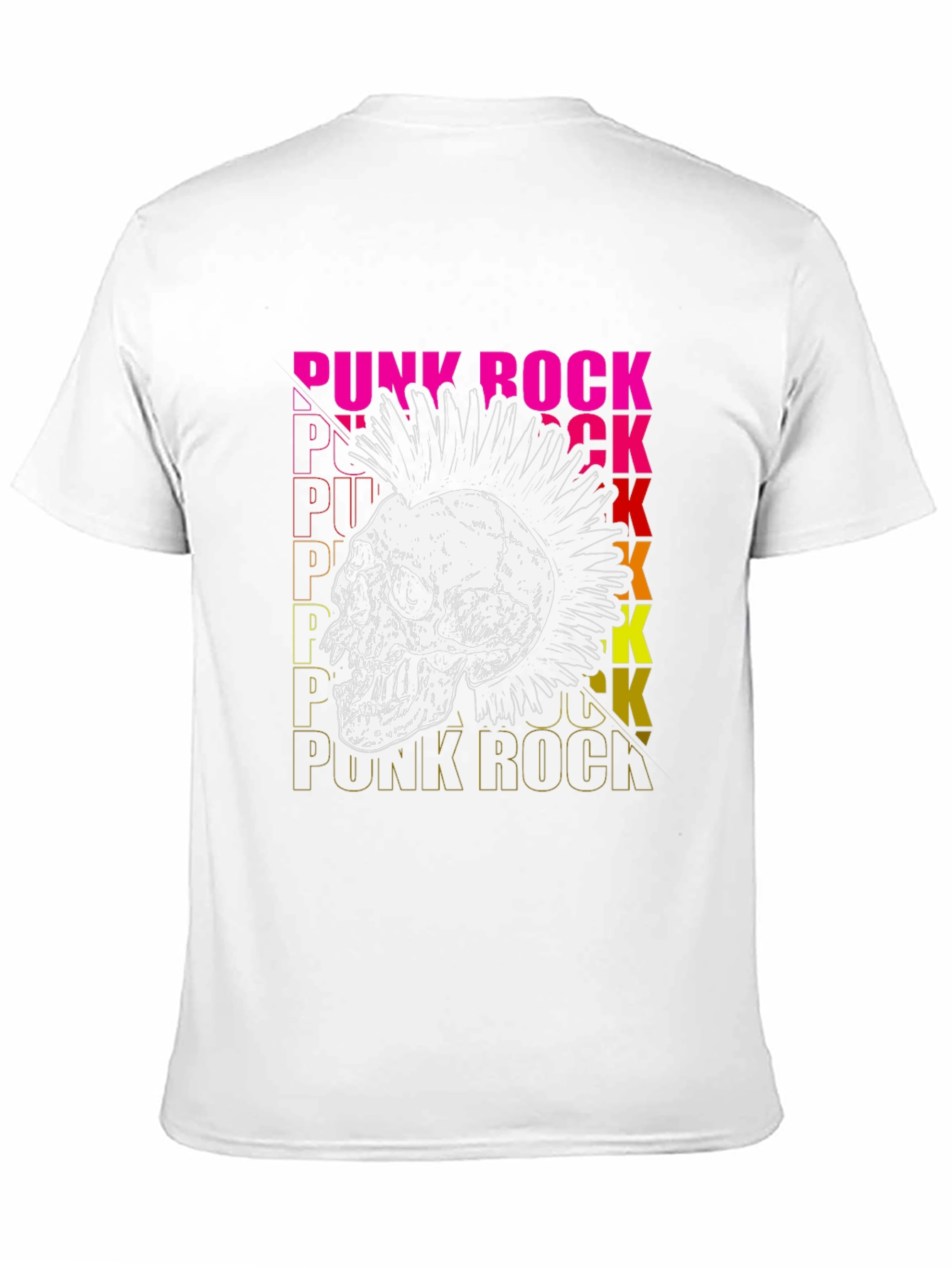 Black Punk Rock Skull Graphic T-Shirt view 11