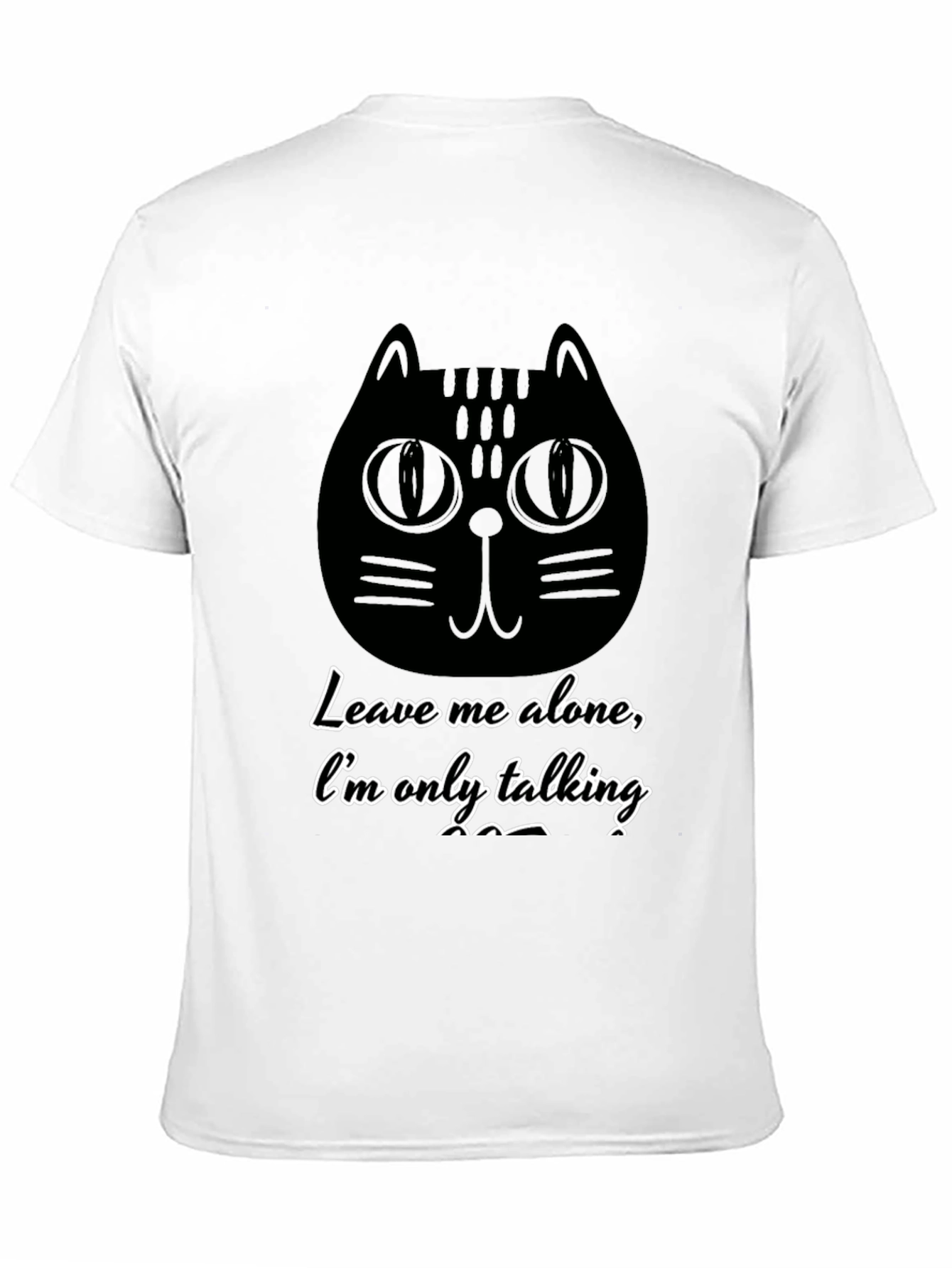 Black Funny Cat Graphic T-Shirt - Leave Me Alone view 11