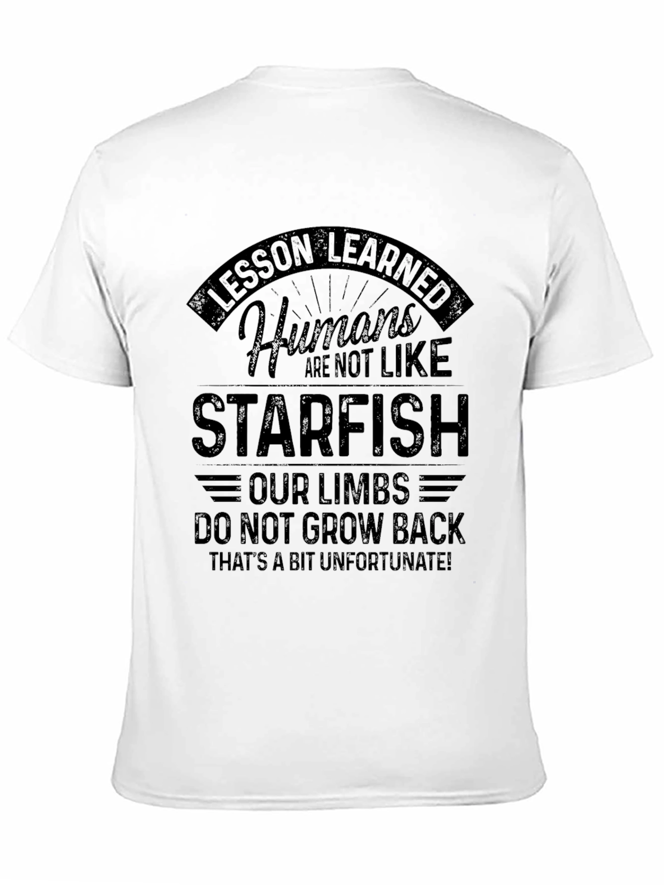 Black Lesson Learned Humans Starfish Graphic Tee view 11