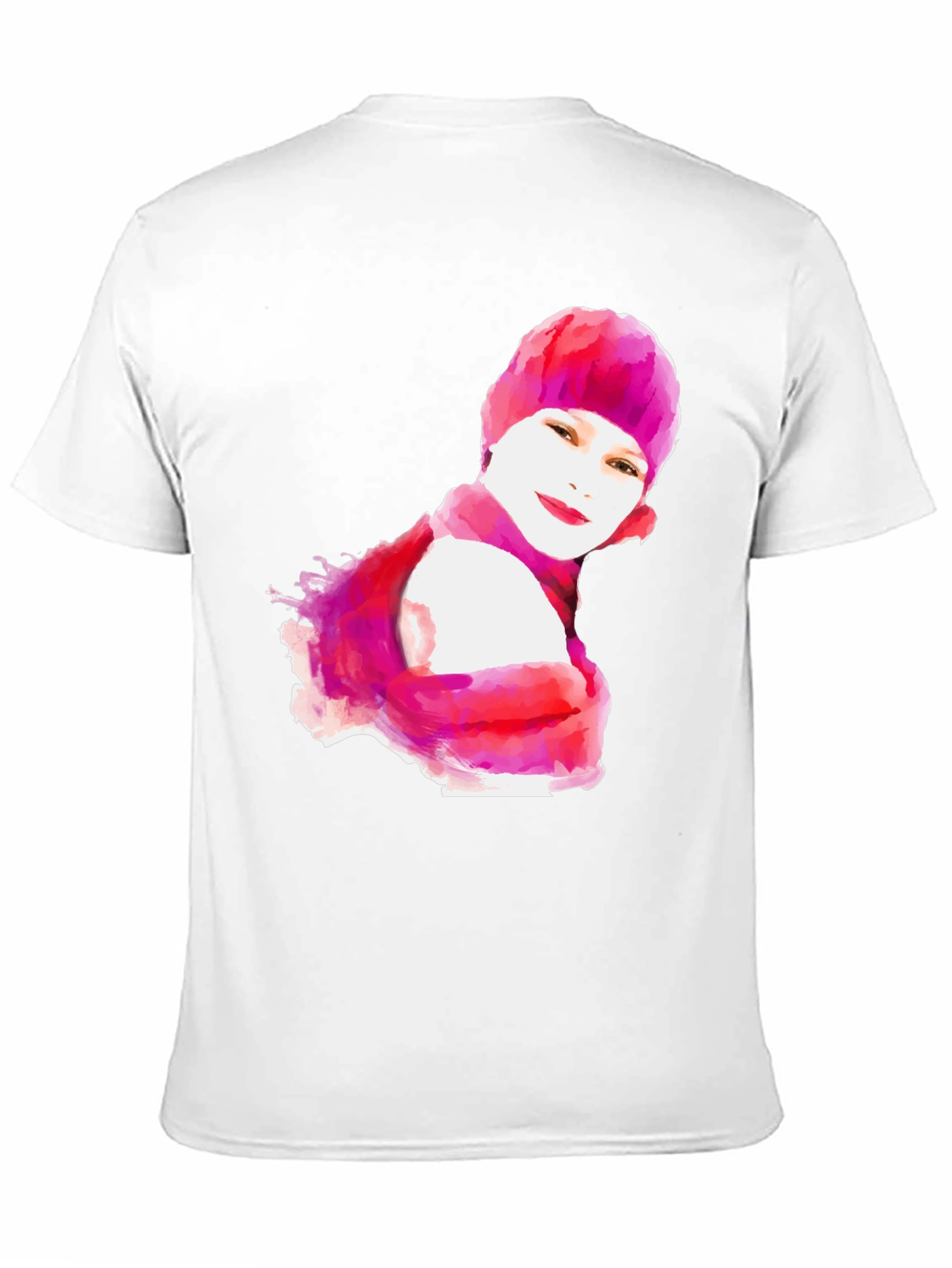 Watercolor Woman's Portrait Black T-Shirt - 11