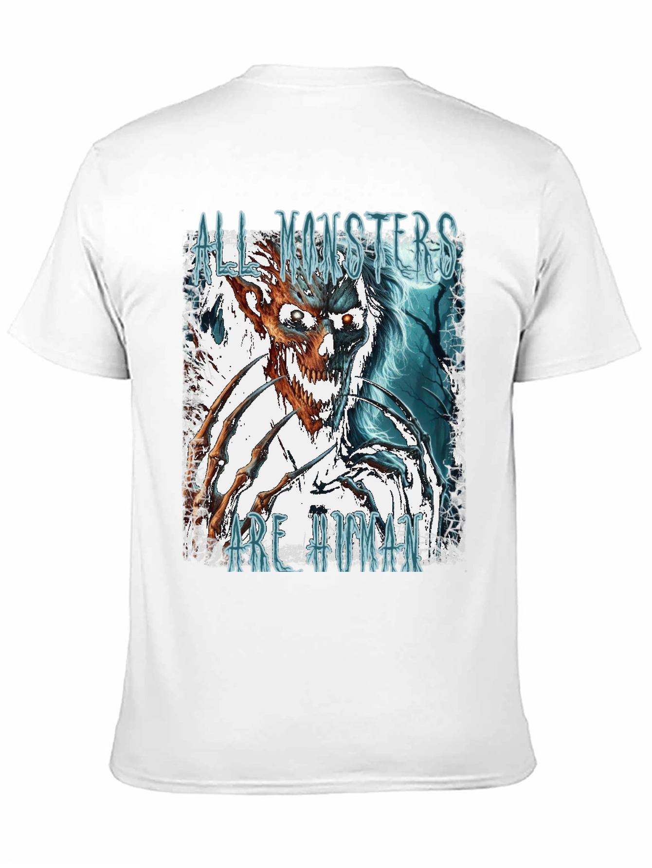 Black All Monsters Are Human Graphic Tee view 11