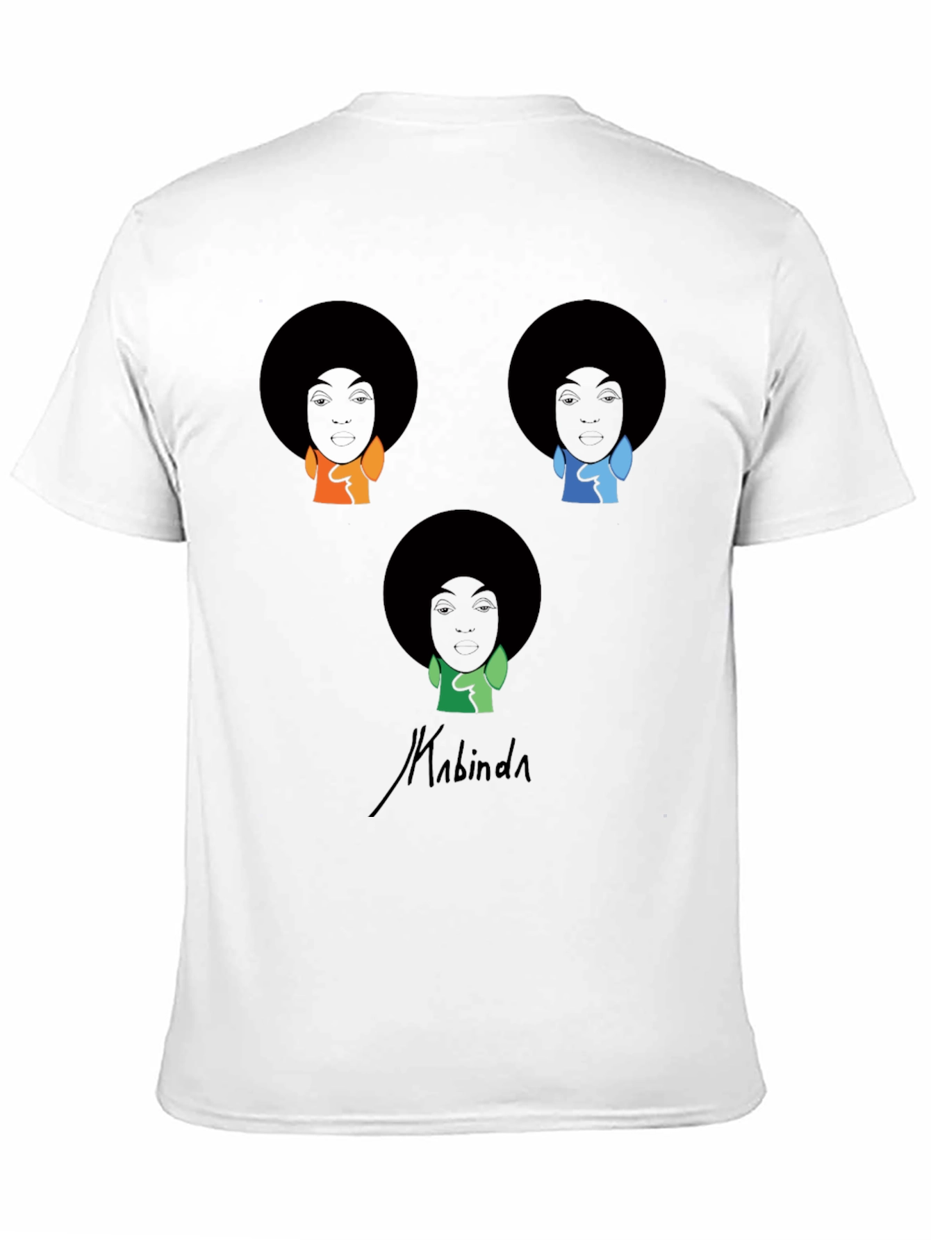 Black Kabinda Graphic T-Shirt - Afro Portrait Design view 11