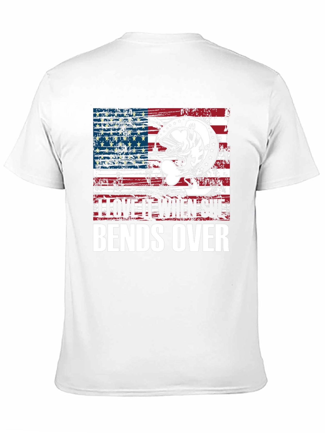 Black American Flag Fishing T-Shirt view 11