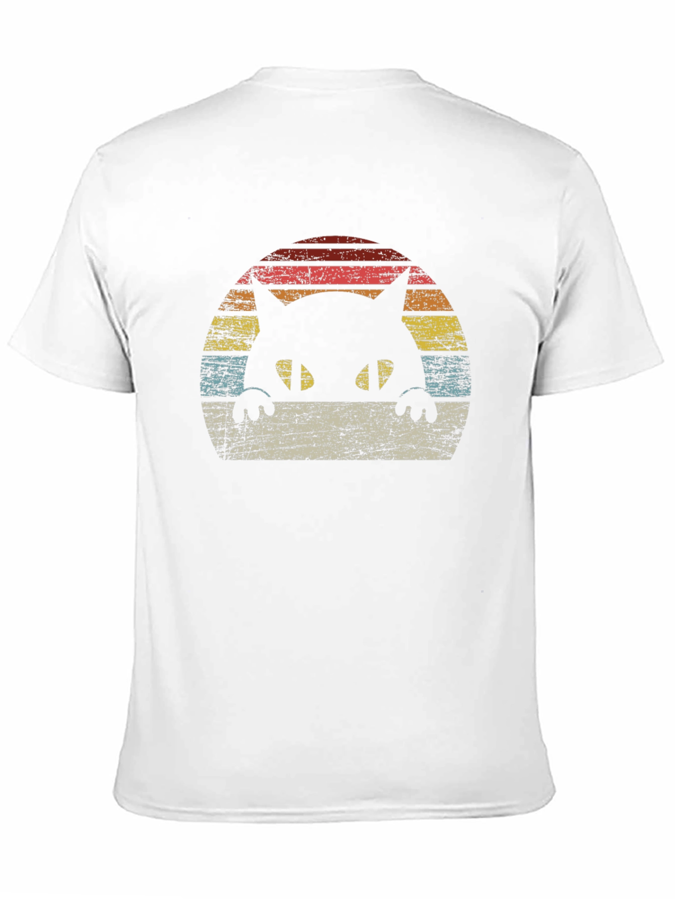 Black Retro Cat Silhouette T-Shirt - Vintage Style view 11