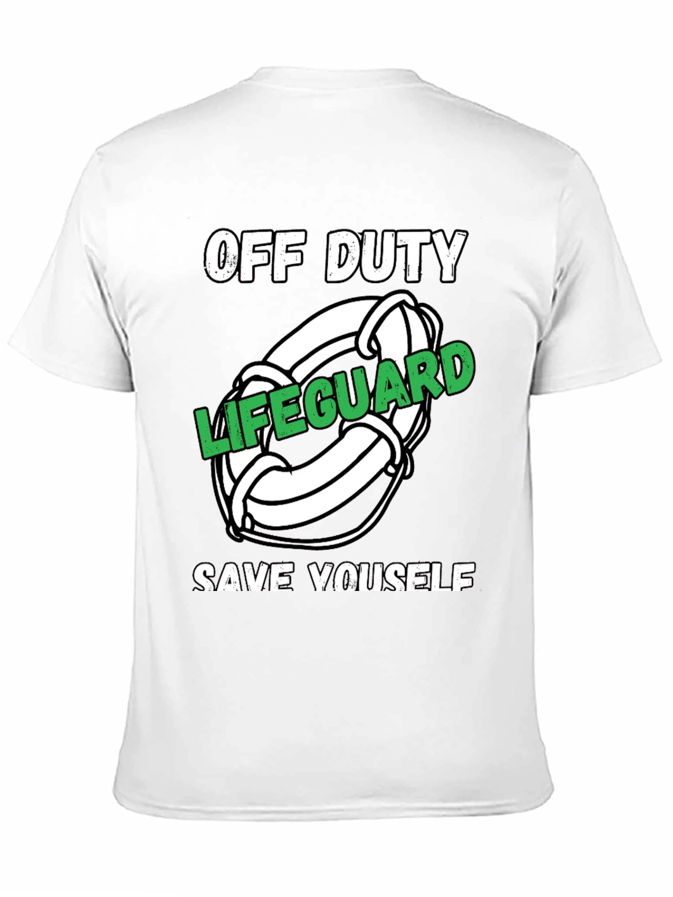 Black Off Duty Lifeguard Novelty Graphic T-Shirt view 11