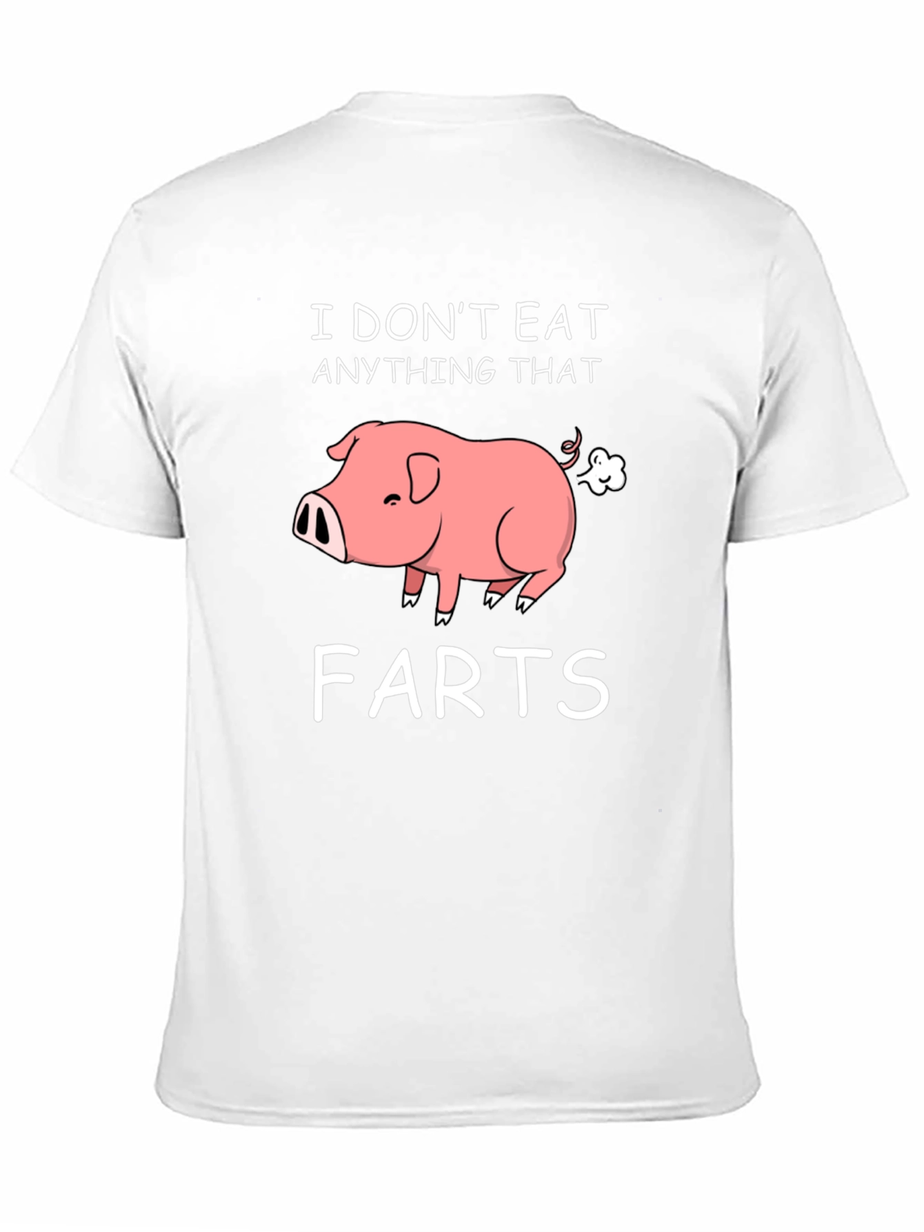 Black Funny Vegan Pig Farts T-Shirt view 11