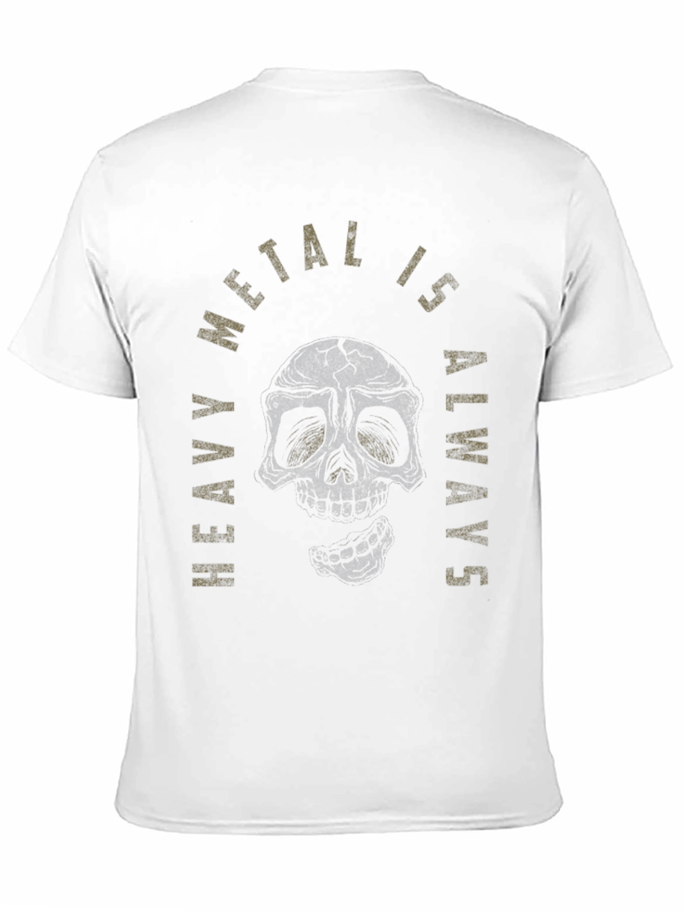 Black Heavy Metal Skull Graphic Black T-Shirt view 11