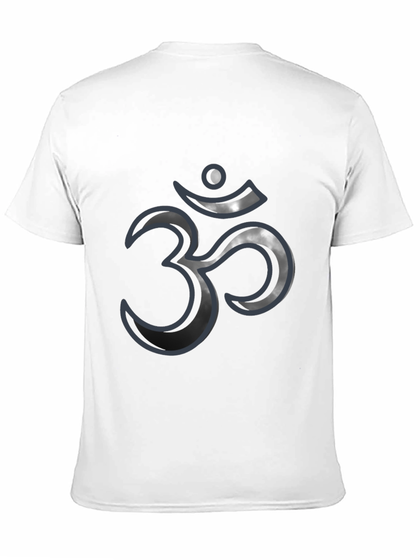 Black Men's Black T-Shirt with Om Symbol Design view 11
