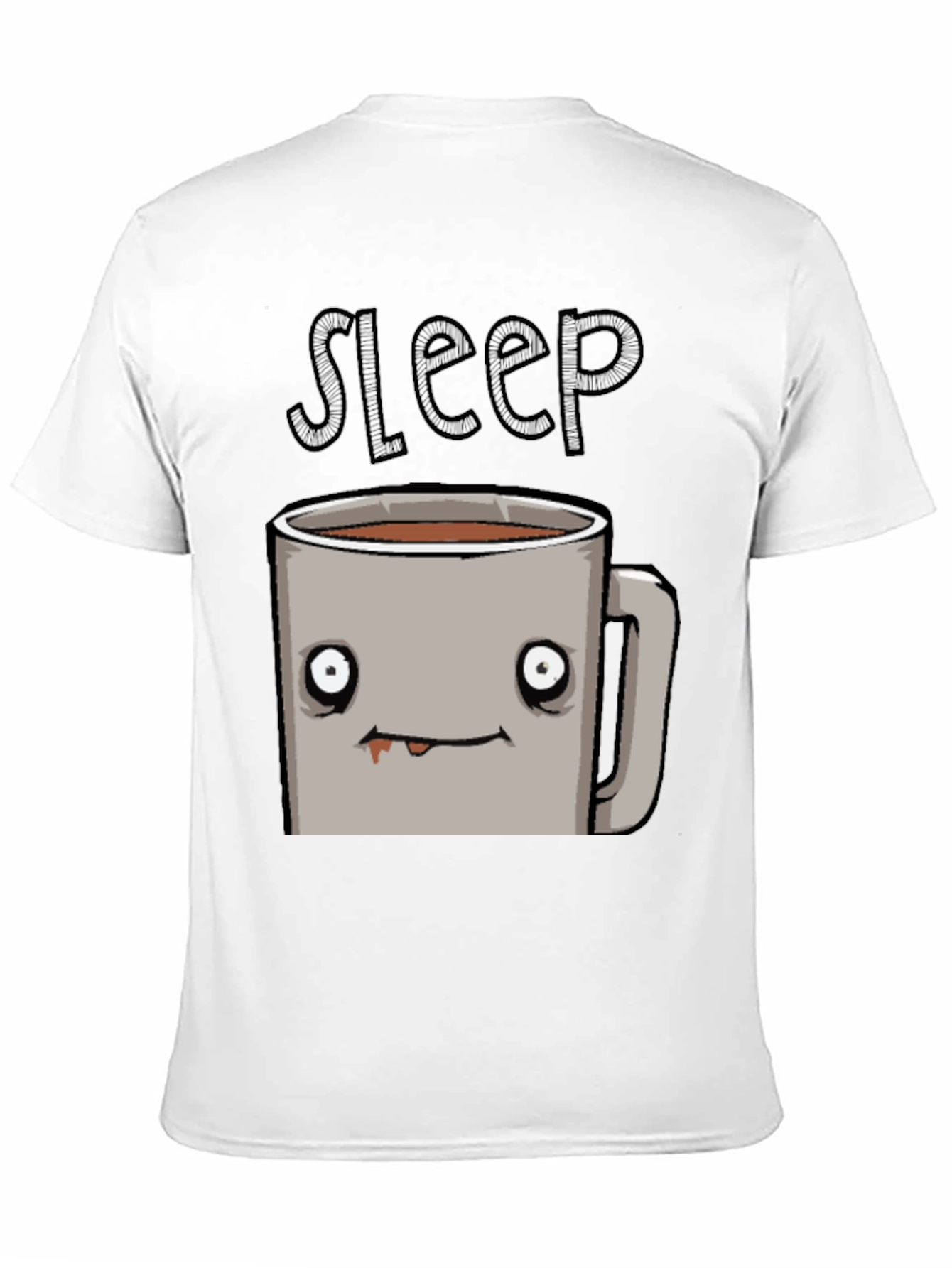 Black Sleepy Coffee Cup Graphic Tee - Soft Black T-Shirt view 11