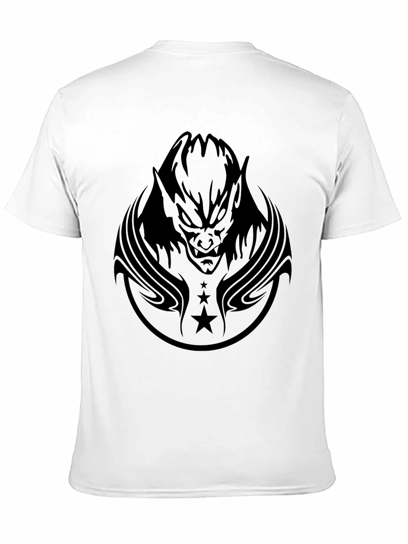 Black Men's Black Graphic Tee - Demon & Stars view 11