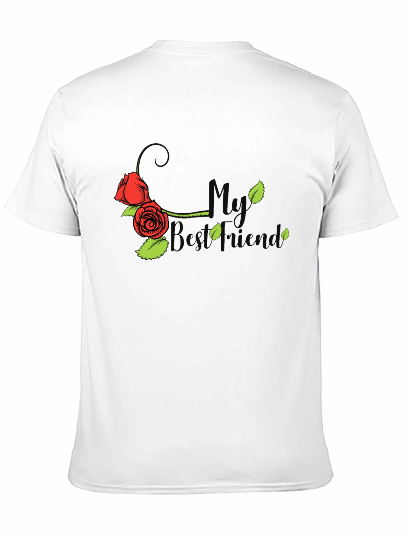 Black My Best Friend Rose Graphic T-Shirt view 11