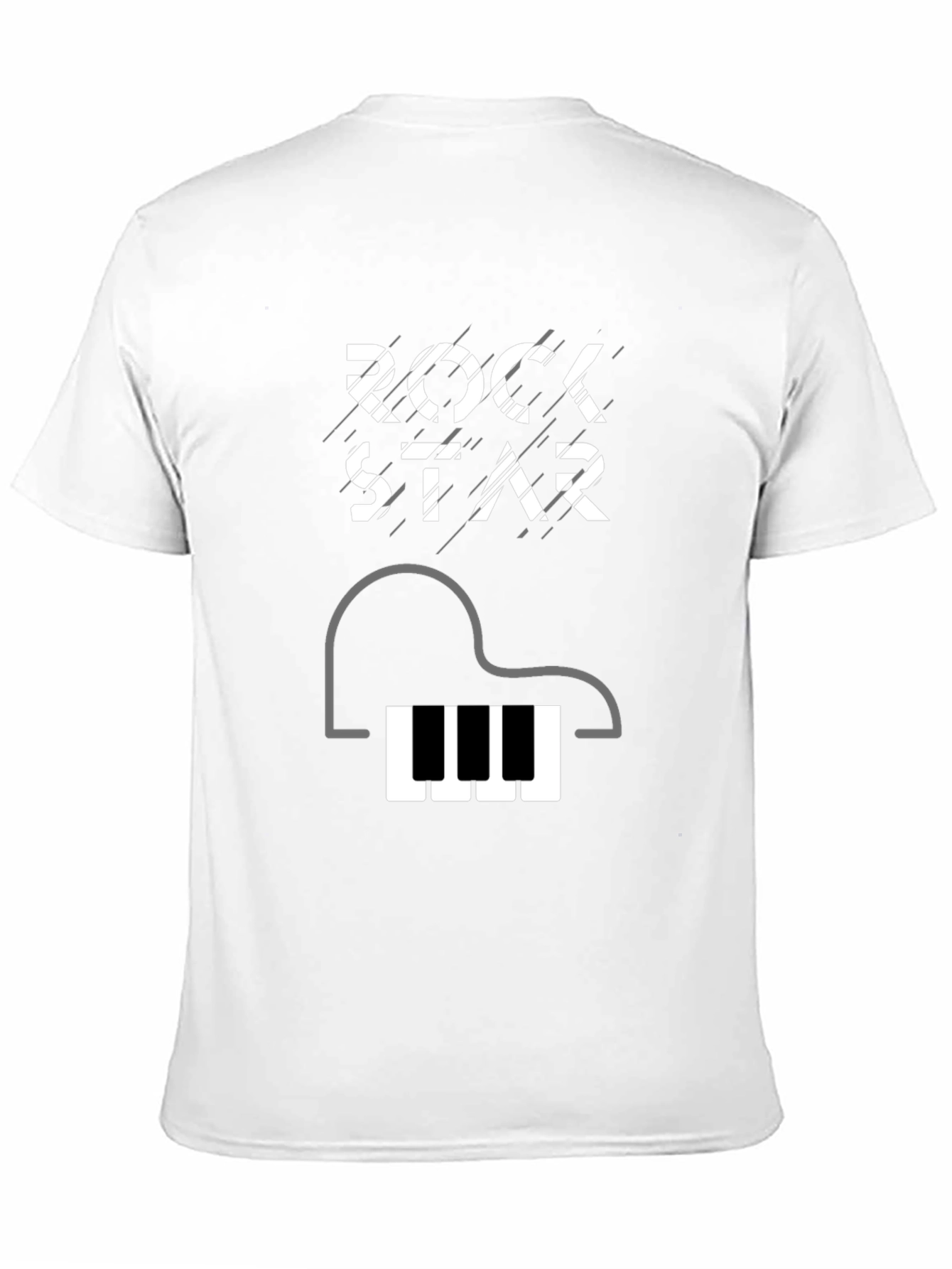 Black Rockstar Piano Graphic Tee - Black Cotton T-Shirt view 11