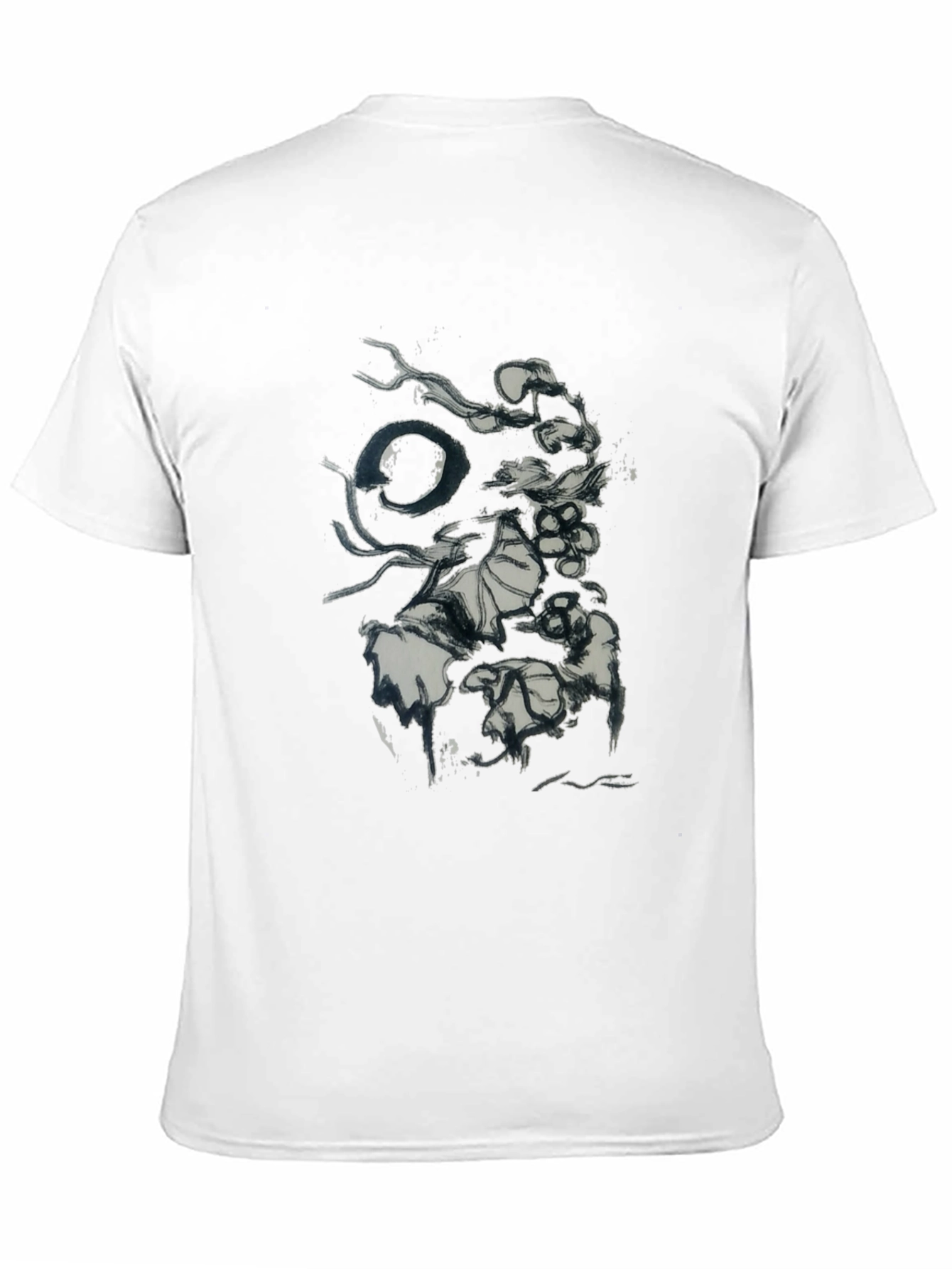 Black Abstract Ink Graphic Black T-Shirt view 11