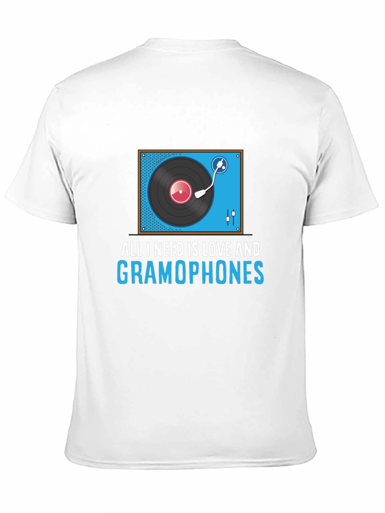 Black All I Need Is Love And Gramophones Graphic Tee view 11
