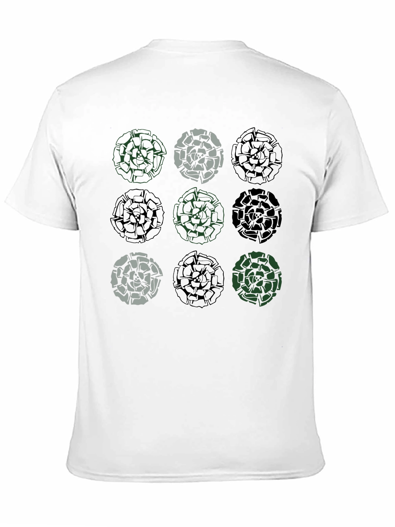 Black Floral Rose Graphic Print Men's T-Shirt - Black view 11