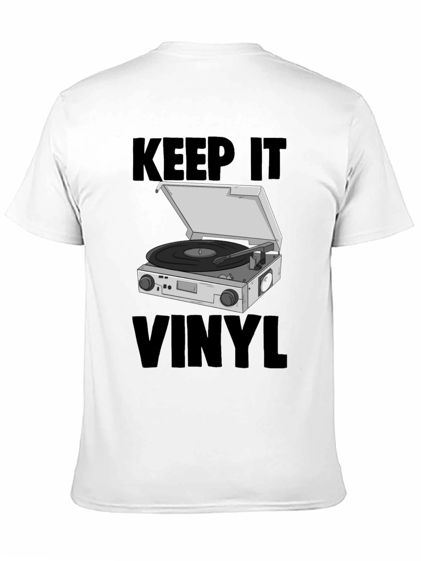 Black Keep it Vinyl T-Shirt - Retro Music Lover Tee view 11