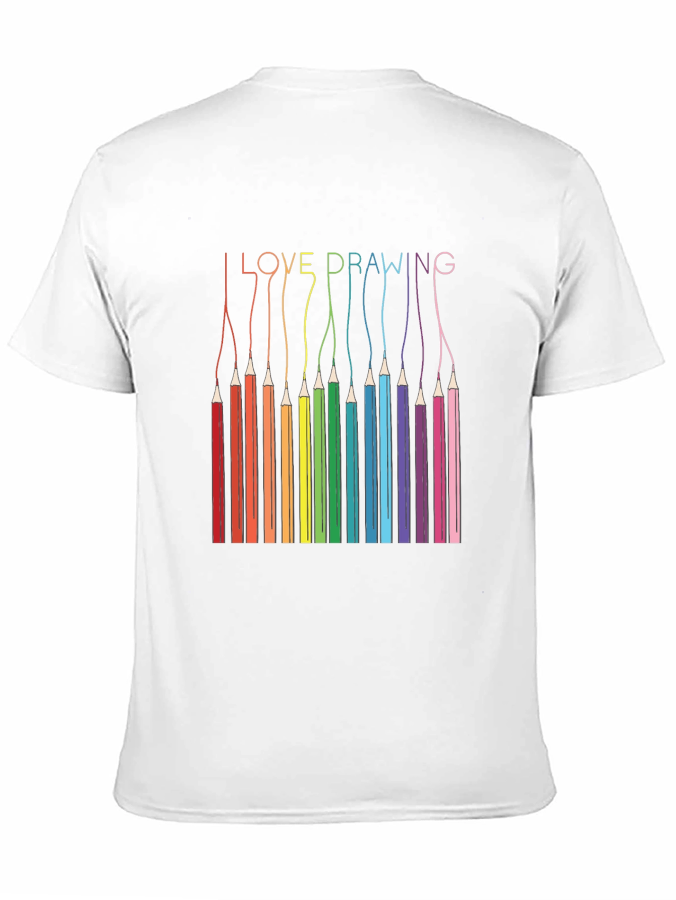 Black I Love Drawing T-Shirt - Rainbow Pencils view 11