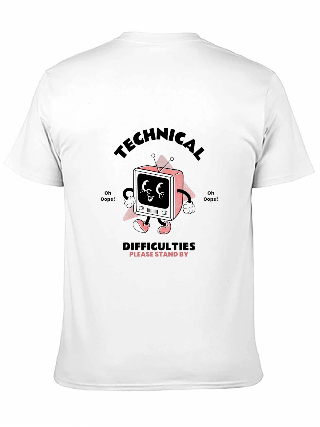 Black Technical Difficulties Stand By Graphic T-Shirt view 11