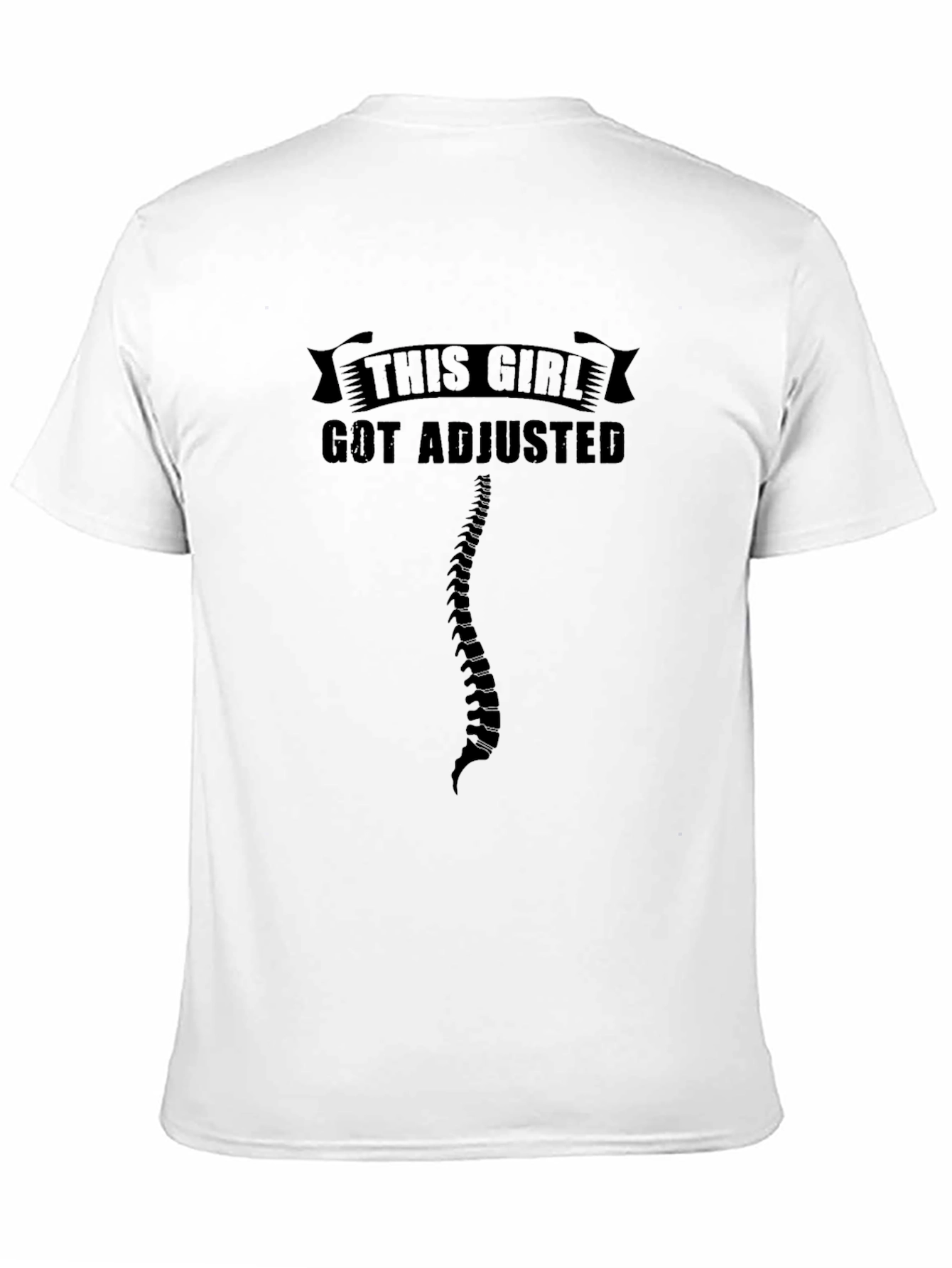 Black Chiropractor Adjusted Spine Black Graphic Tee view 11