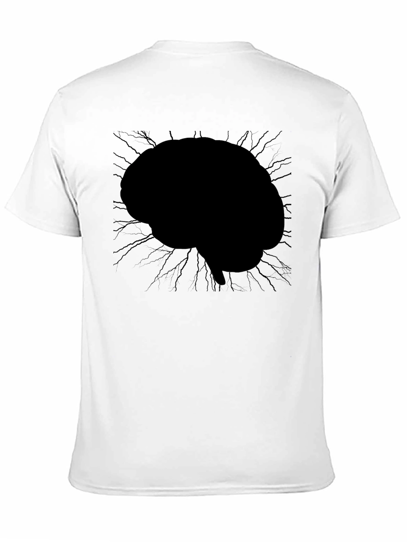 Black Brain Graphic Tee - Mens Black Crew Neck T-Shirt view 11