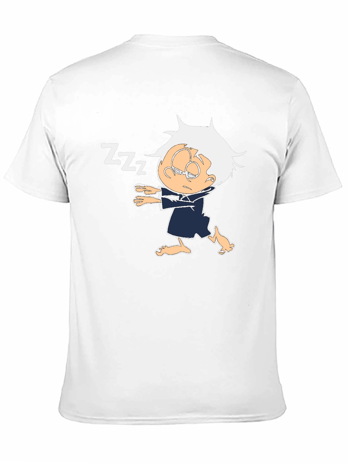 Black Sleepy Cartoon Character Black T-Shirt view 11