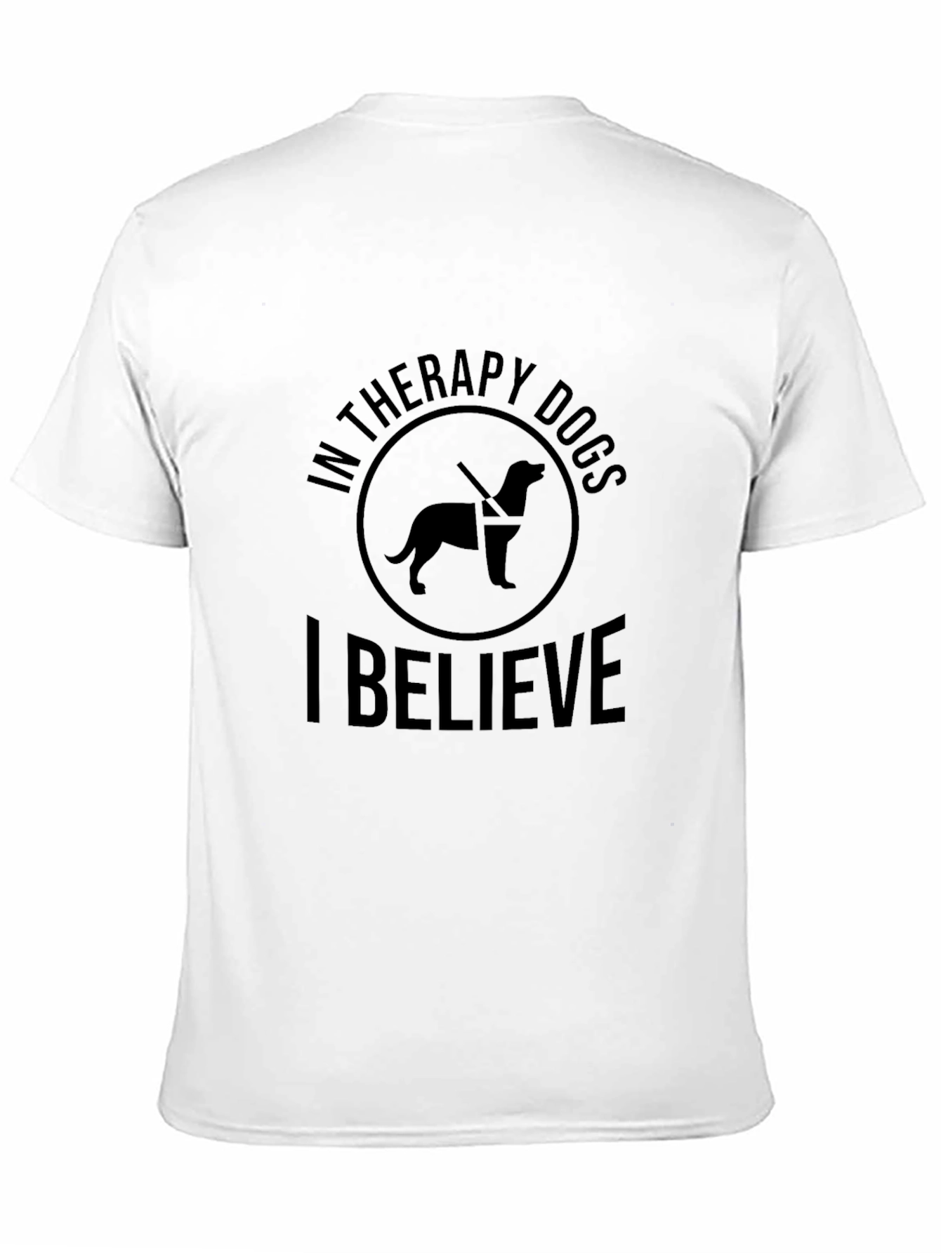 Black Therapy Dog Shirt - I Believe Graphic Tee view 11