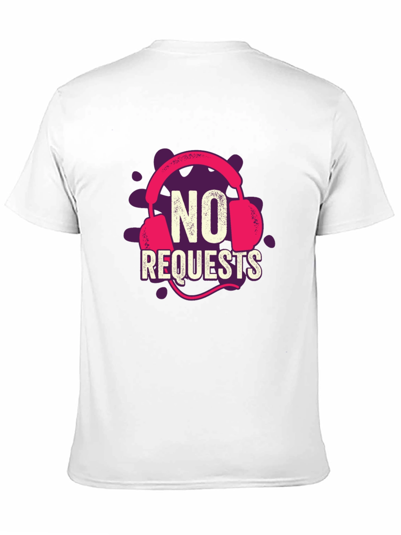 Black No Requests Headphone Graphic T-Shirt view 11