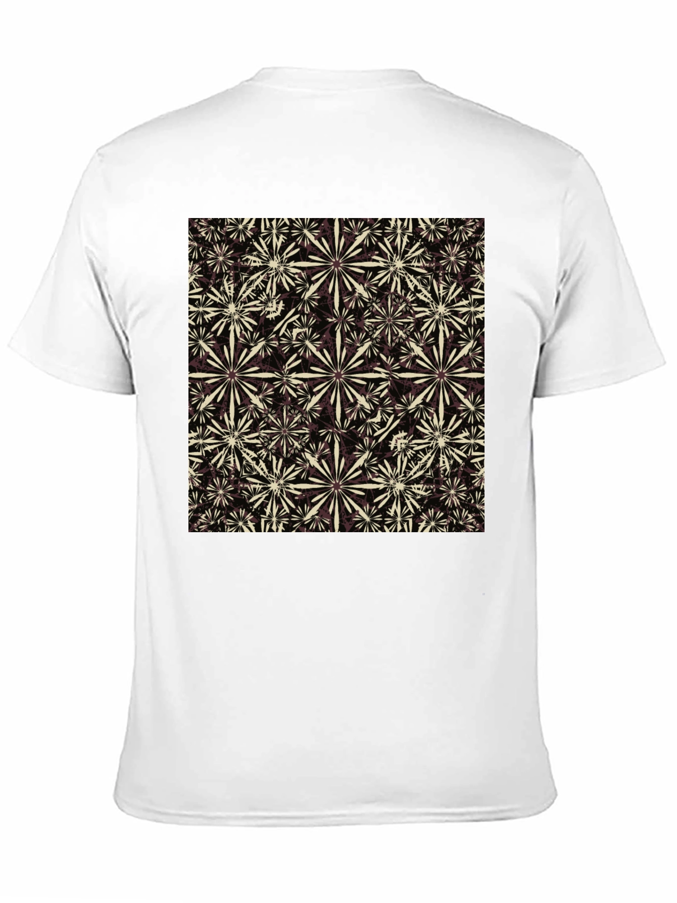Black Floral Pattern Crew Neck T-Shirt view 11