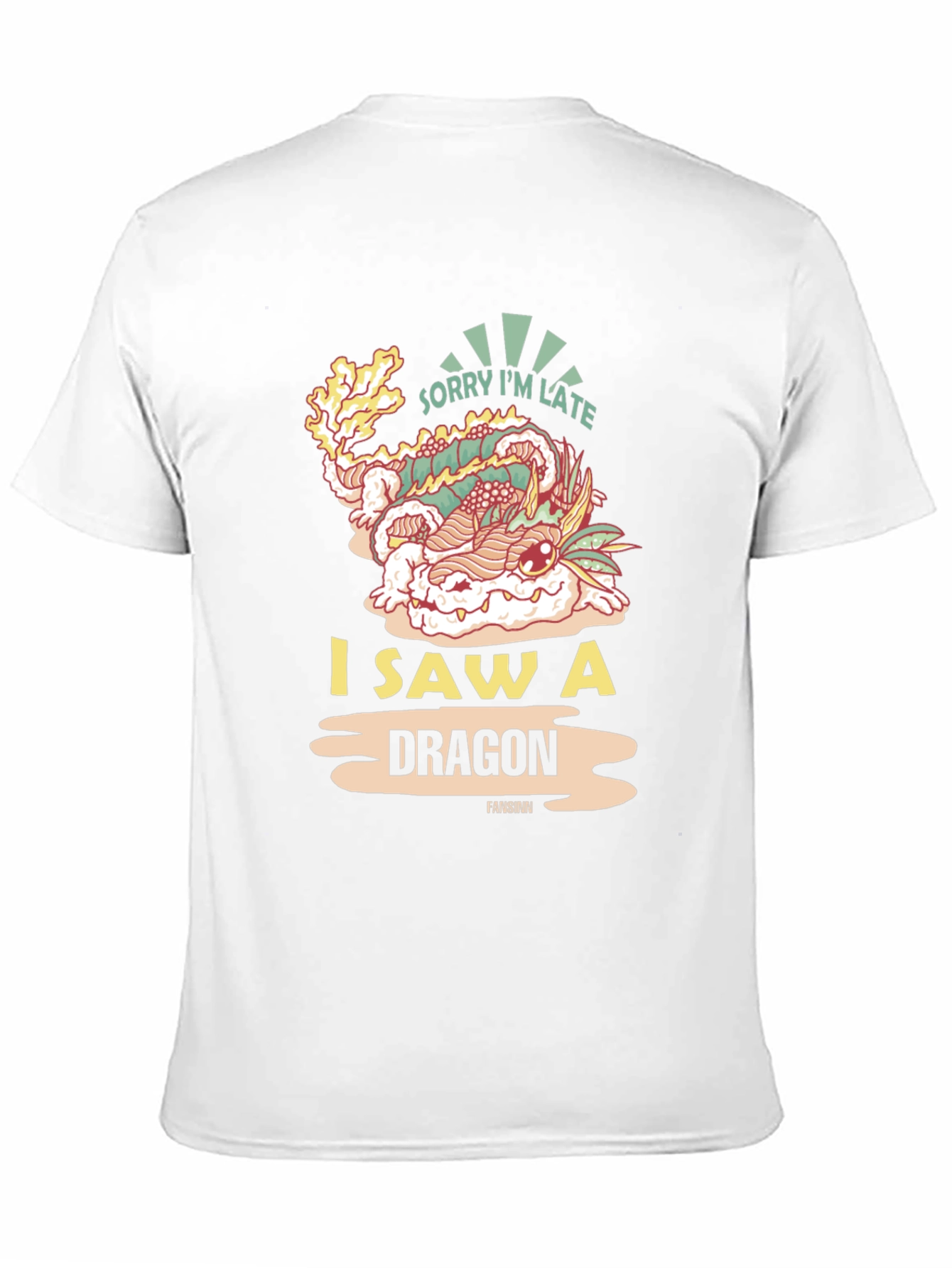 Black Sorry I'm Late Dragon T-Shirt view 11