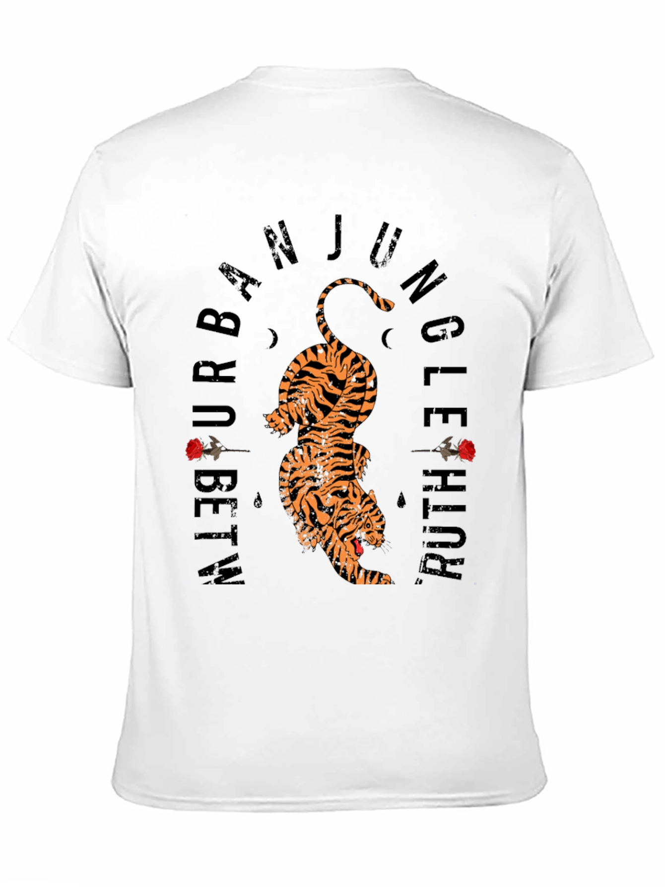 Black Urban Jungle Tiger Graphic Tee - Black Cotton view 11