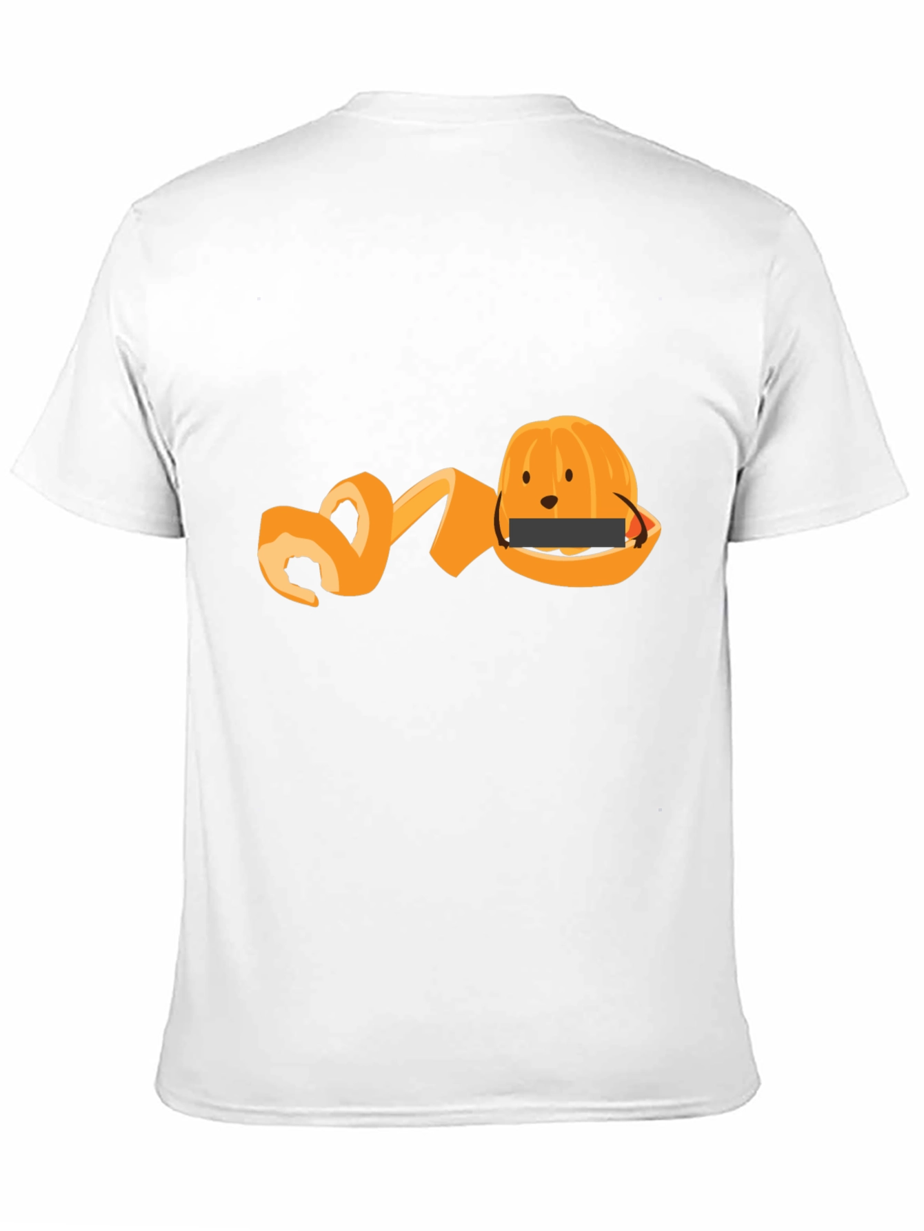 Black Funny Orange Peel T-Shirt - Fruit Graphic Tee view 11